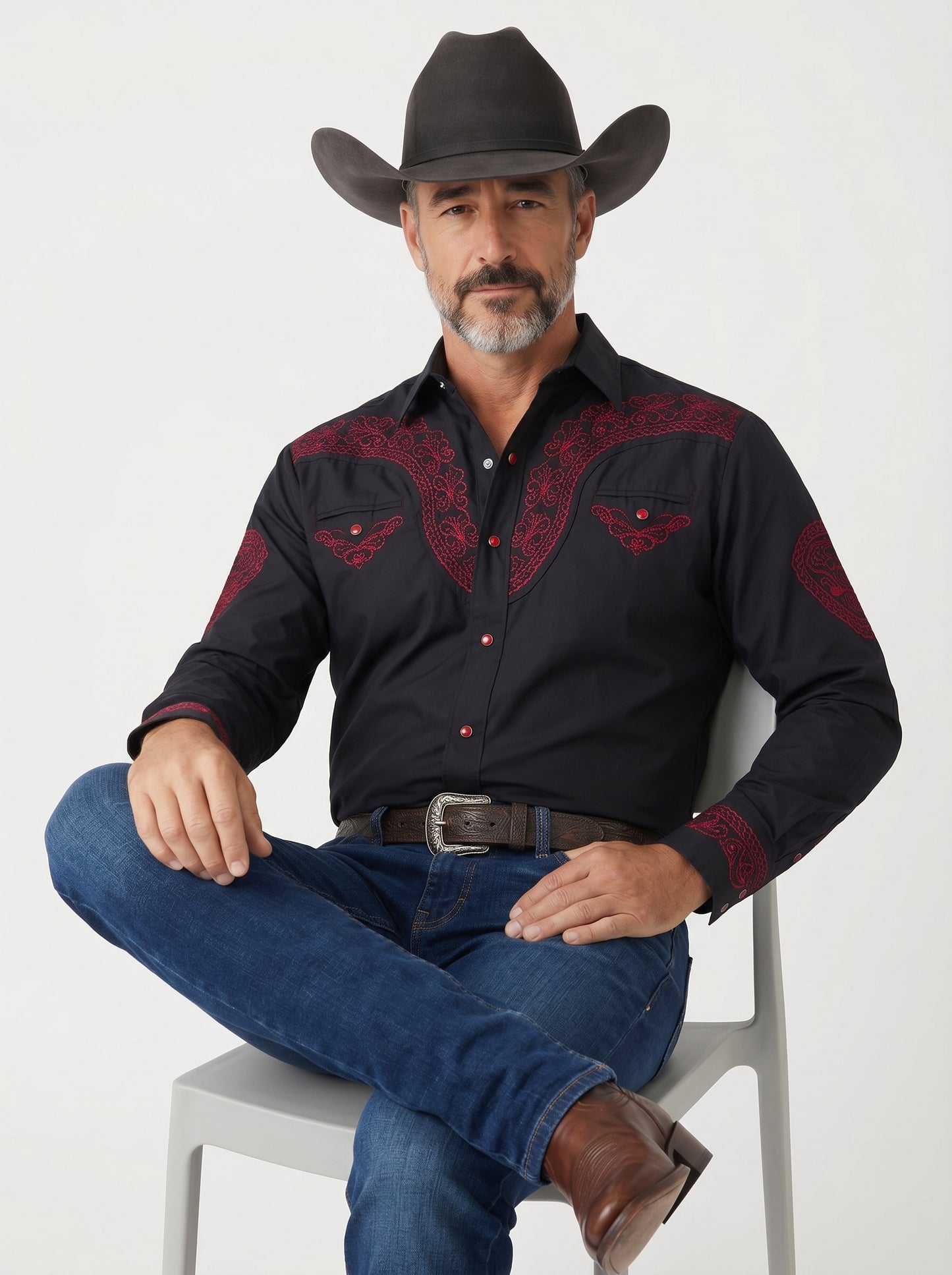 Camisa Aranda Negro Rojo