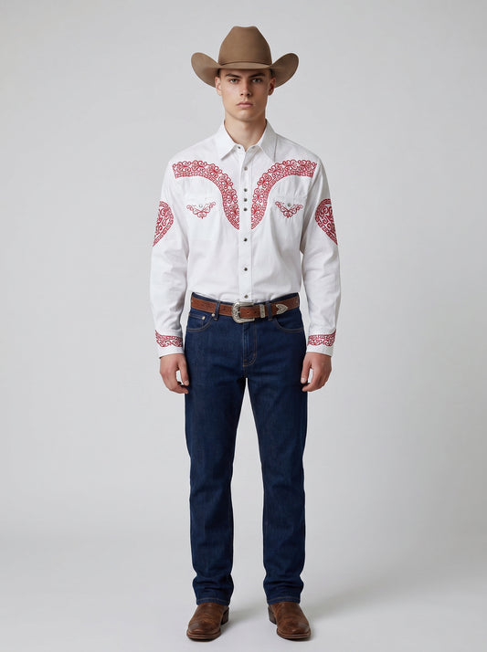 Camisa Aranda Blanco Rojo