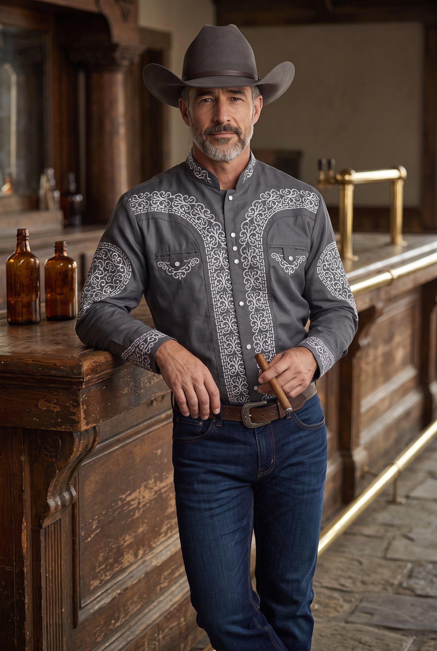 Camisa Corazón Gris Plata