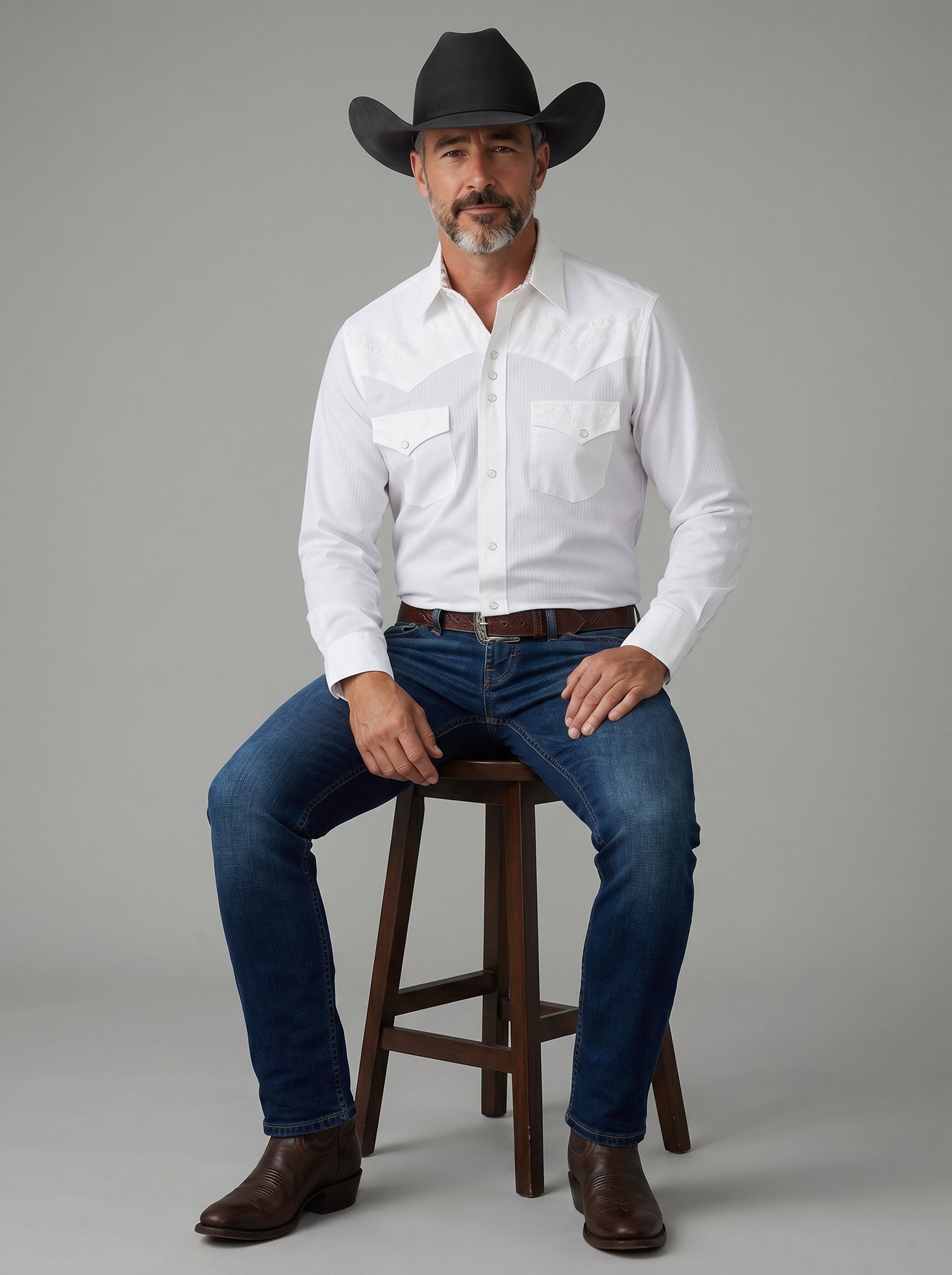 Camisa Rodeo Blanco Plata
