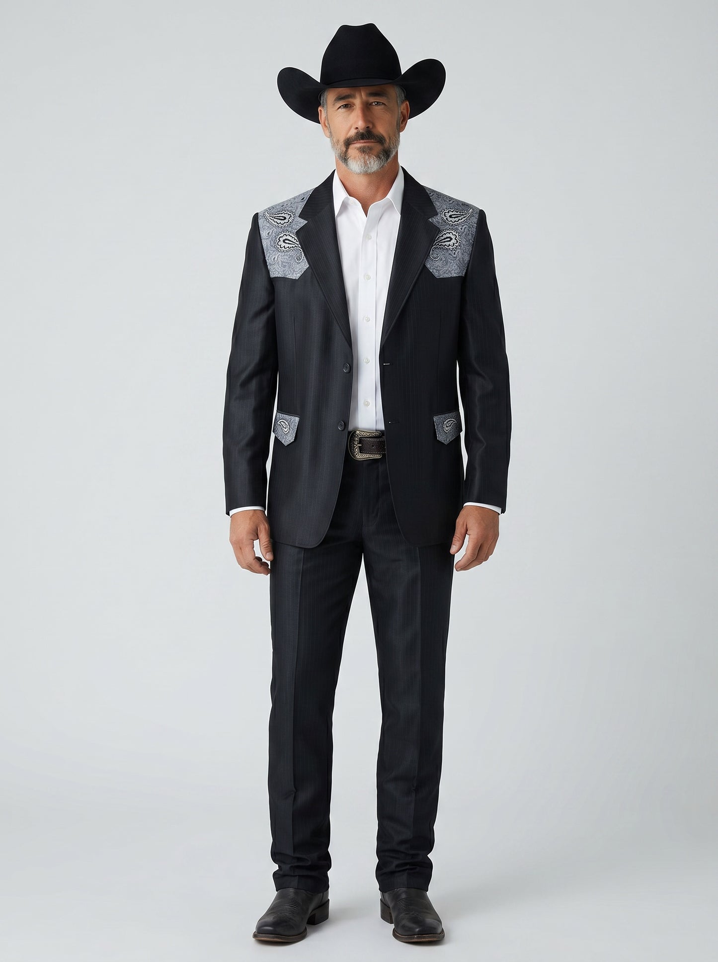 Traje Amibas Negro Plata