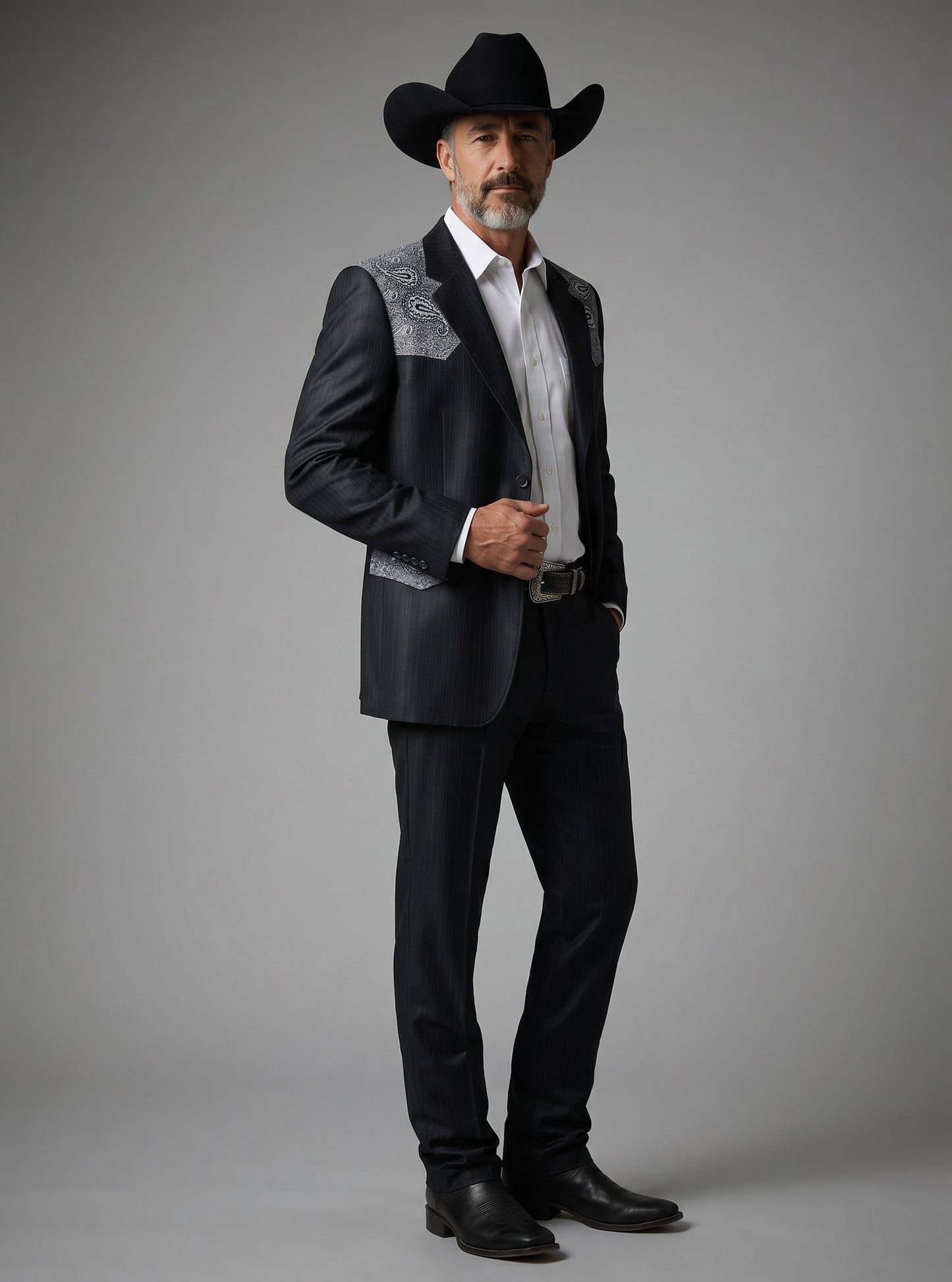 Traje Amibas Negro Plata