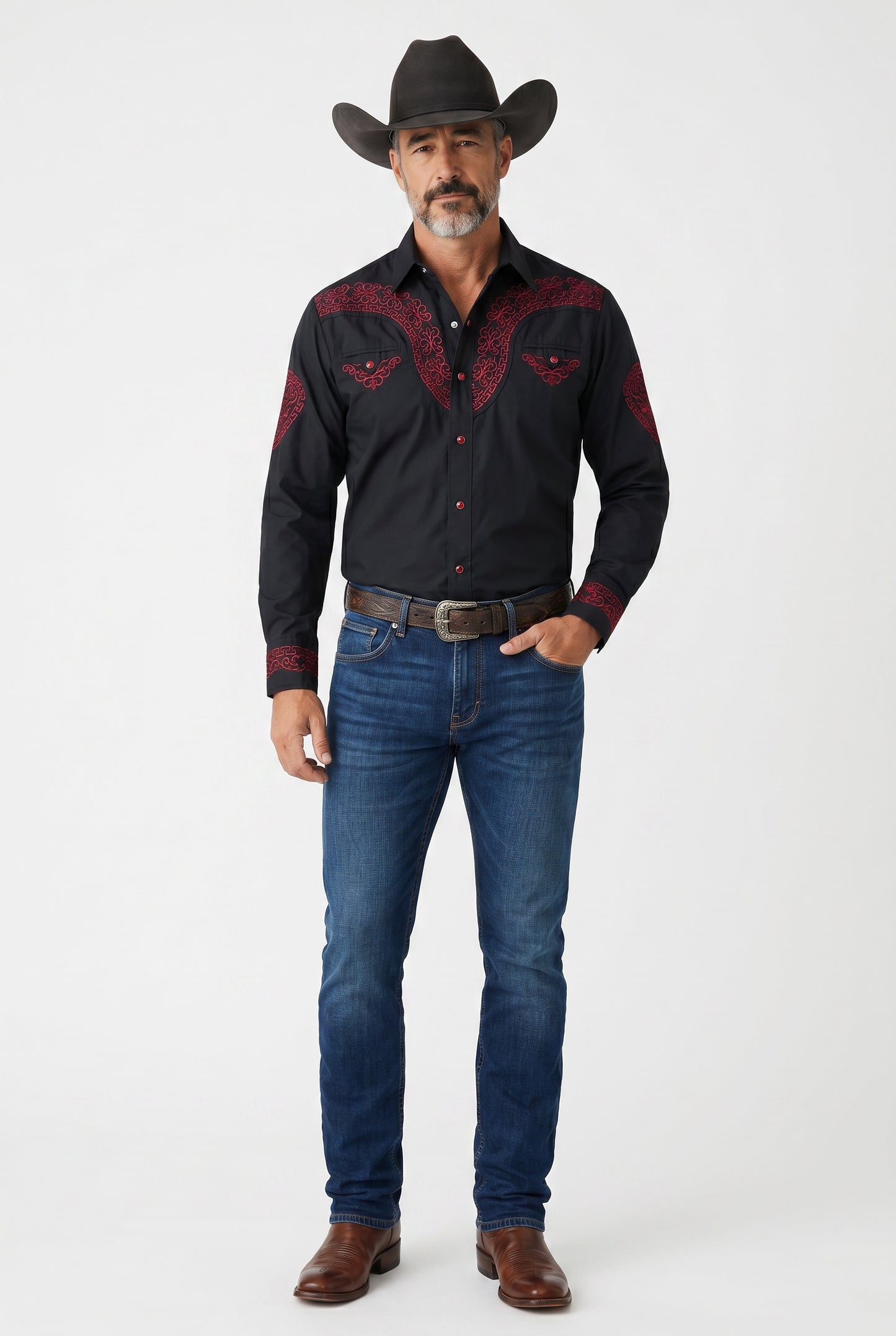 Camisa Aranda Negro Rojo