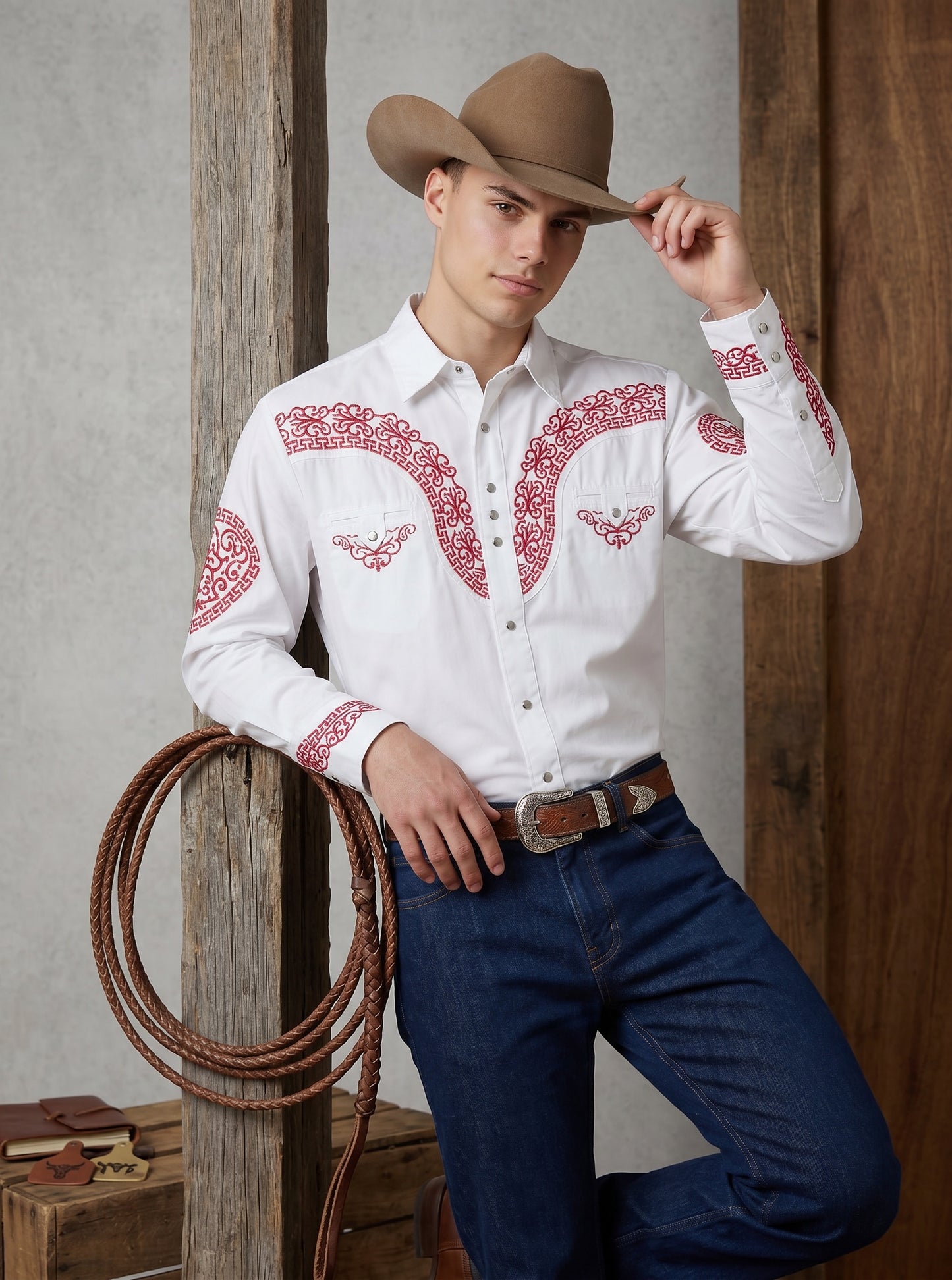 Camisa Aranda Blanco Rojo