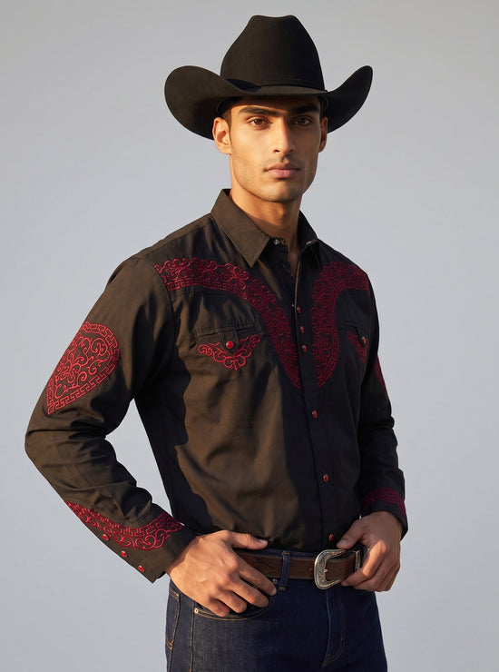 Camisa Aranda Negro Rojo: Estilo y Comodidad en Cada Ocasión