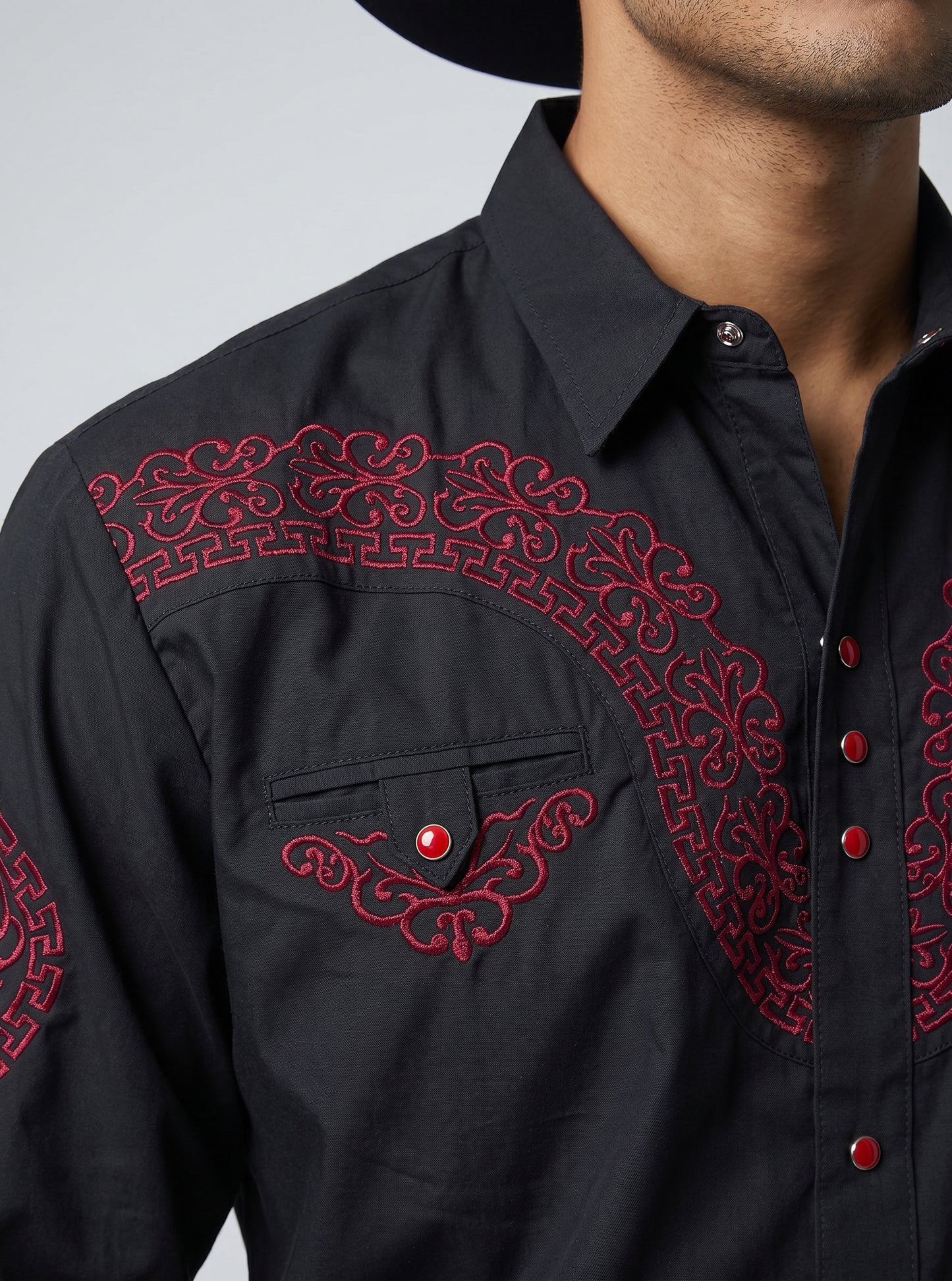 Camisa Aranda Negro Rojo