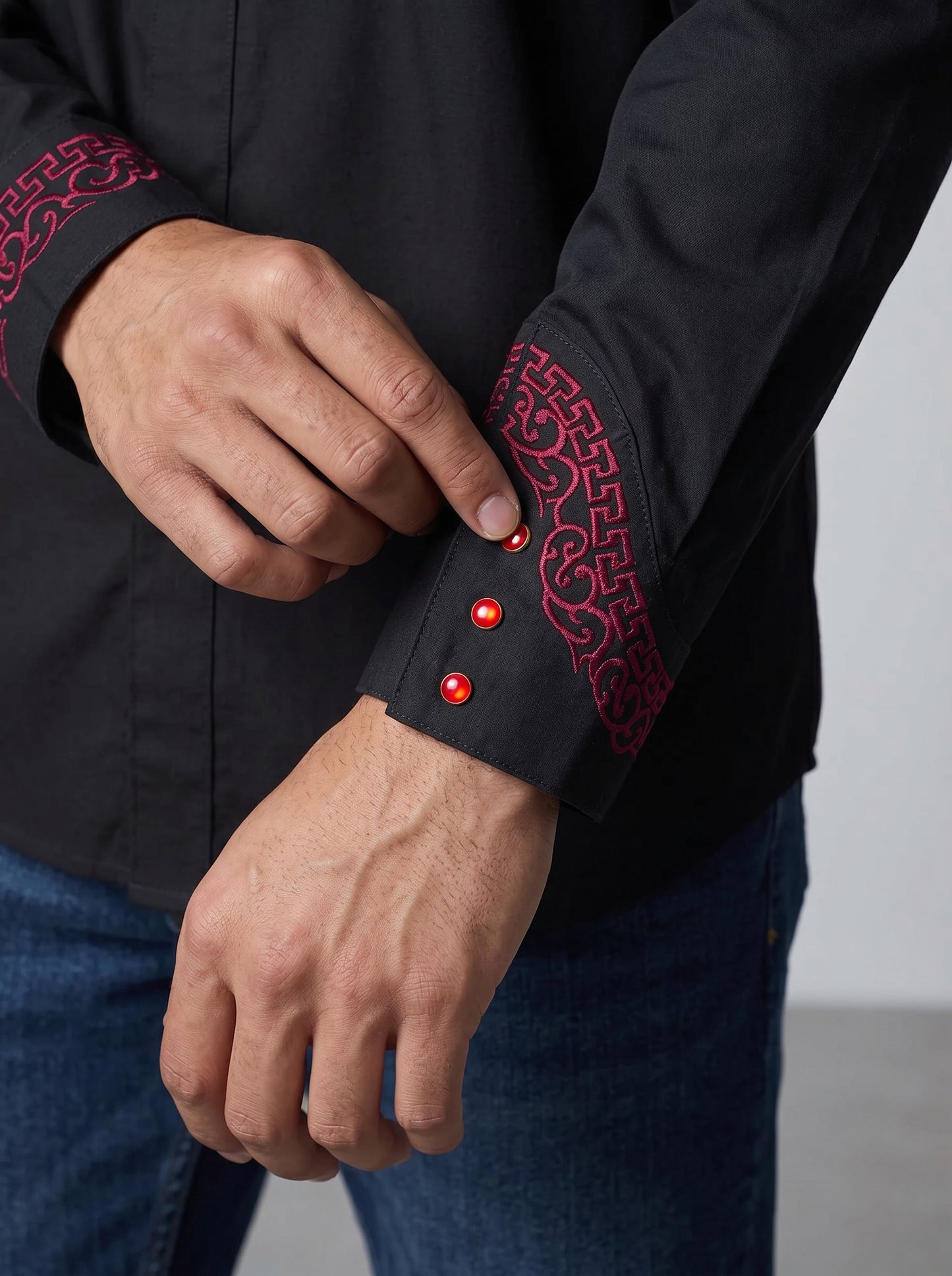 Camisa Aranda Negro Rojo