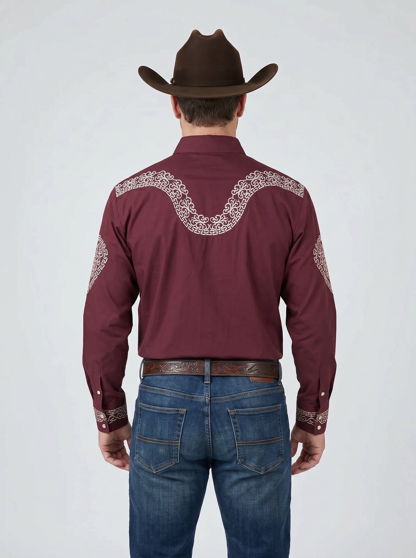 Camisa Aranda Vino Plata