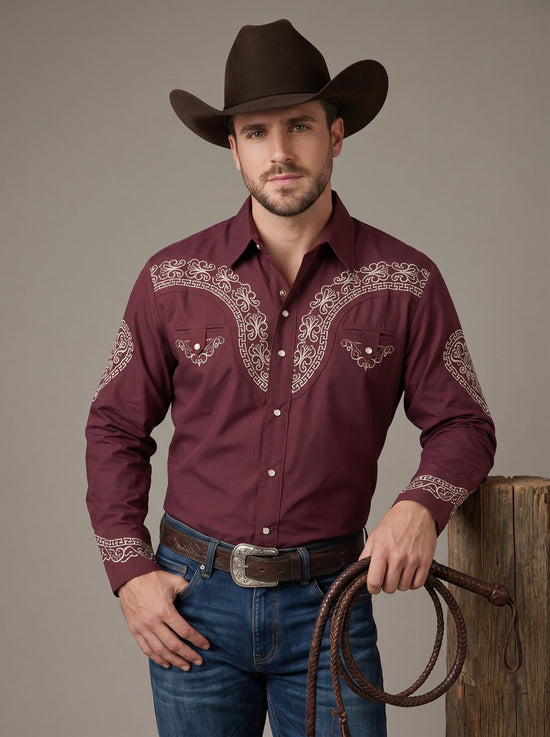 Camisa Vaquera Vino Plata: Estilo y Confort en Cada Ocasión