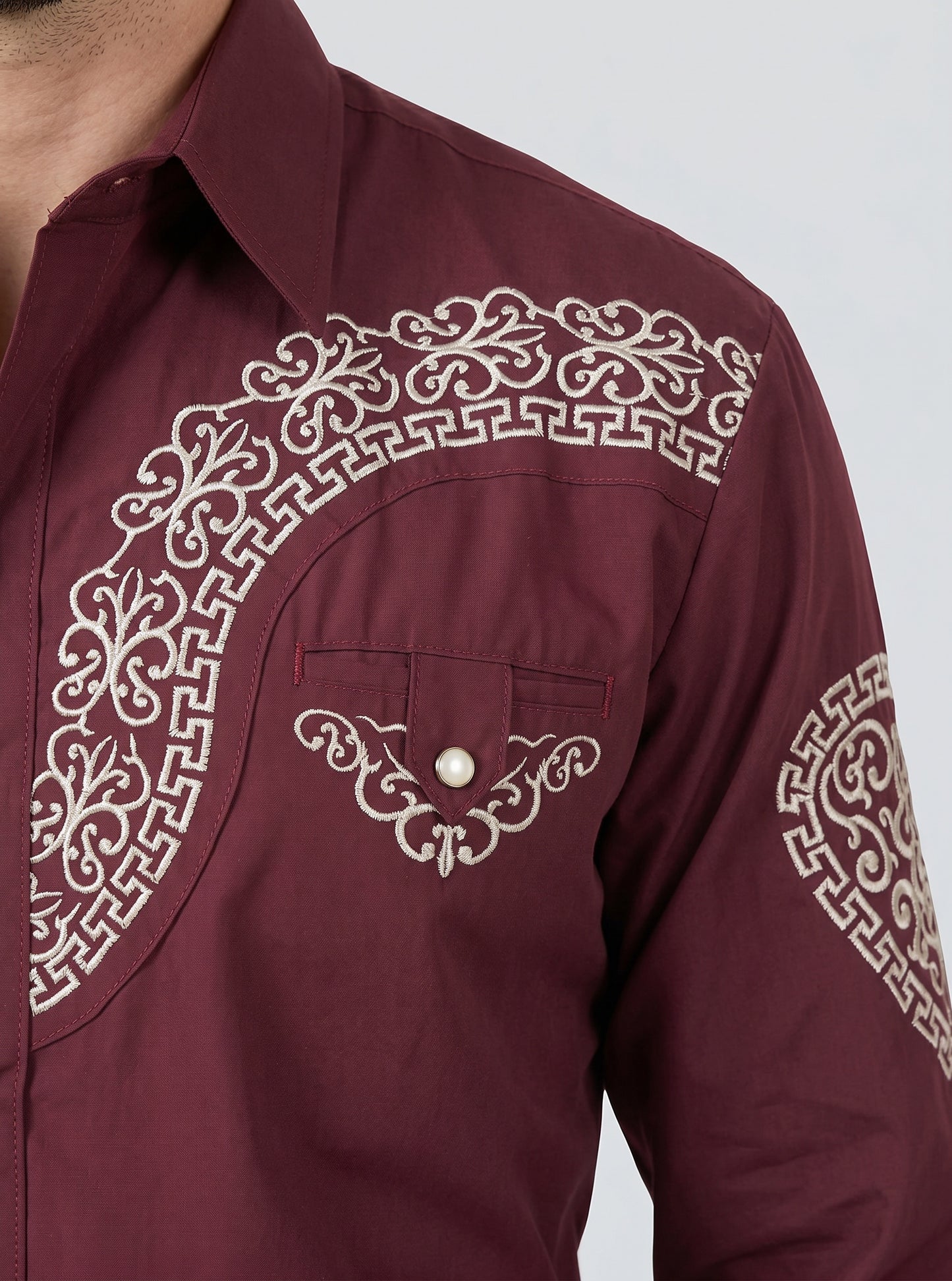Camisa Aranda Vino Plata
