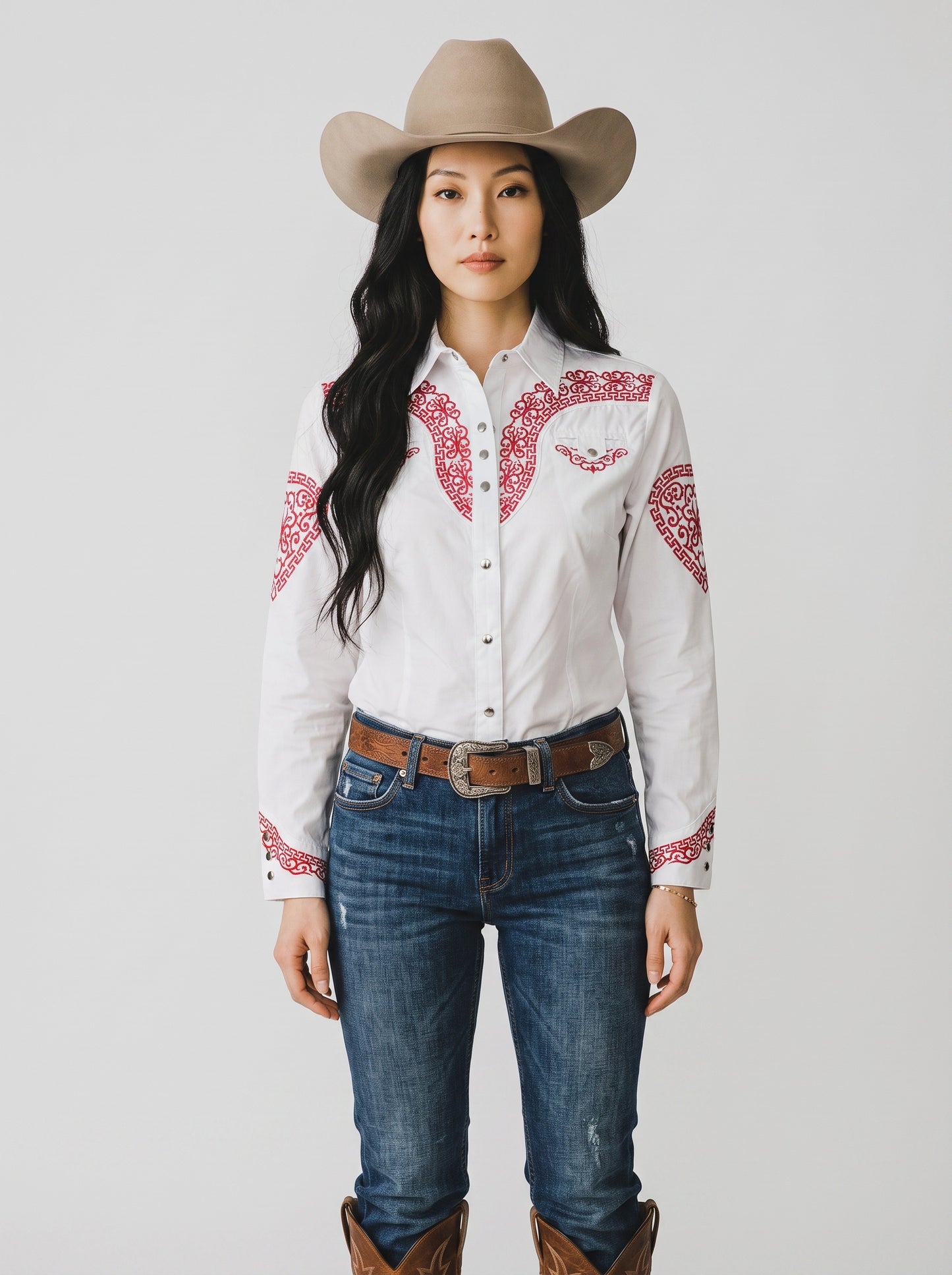 Blusa Aranda Blanco Rojo