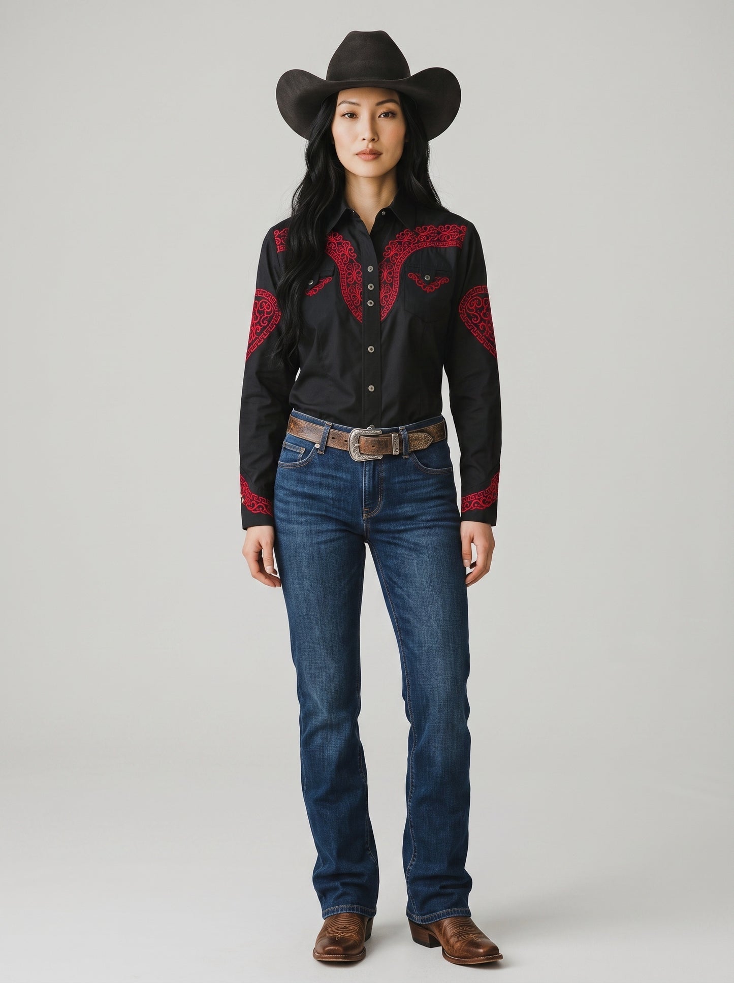 Blusa Aranda Negro Rojo
