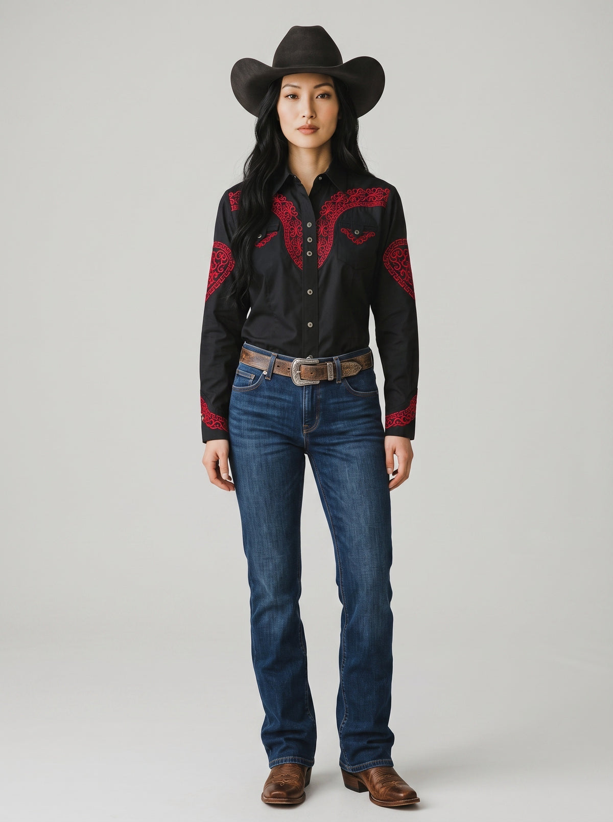 Blusa Aranda Negro Rojo