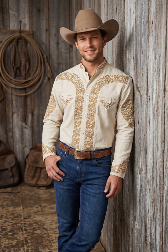 Camisa Corazón Hueso Oro: Elegancia Minimalista para Cada Ocasión