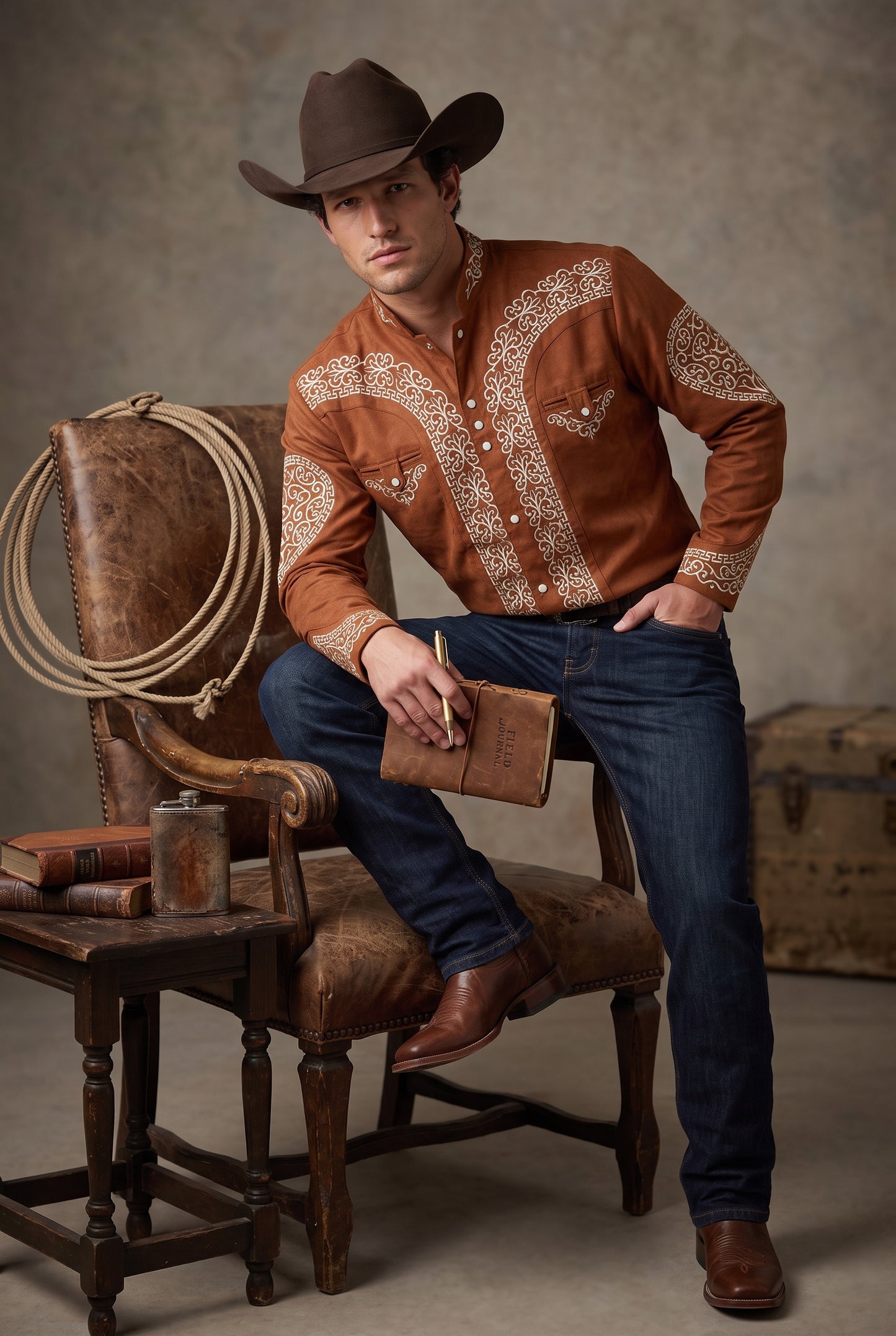 Camisa Corazón Ladrillo Hueso
