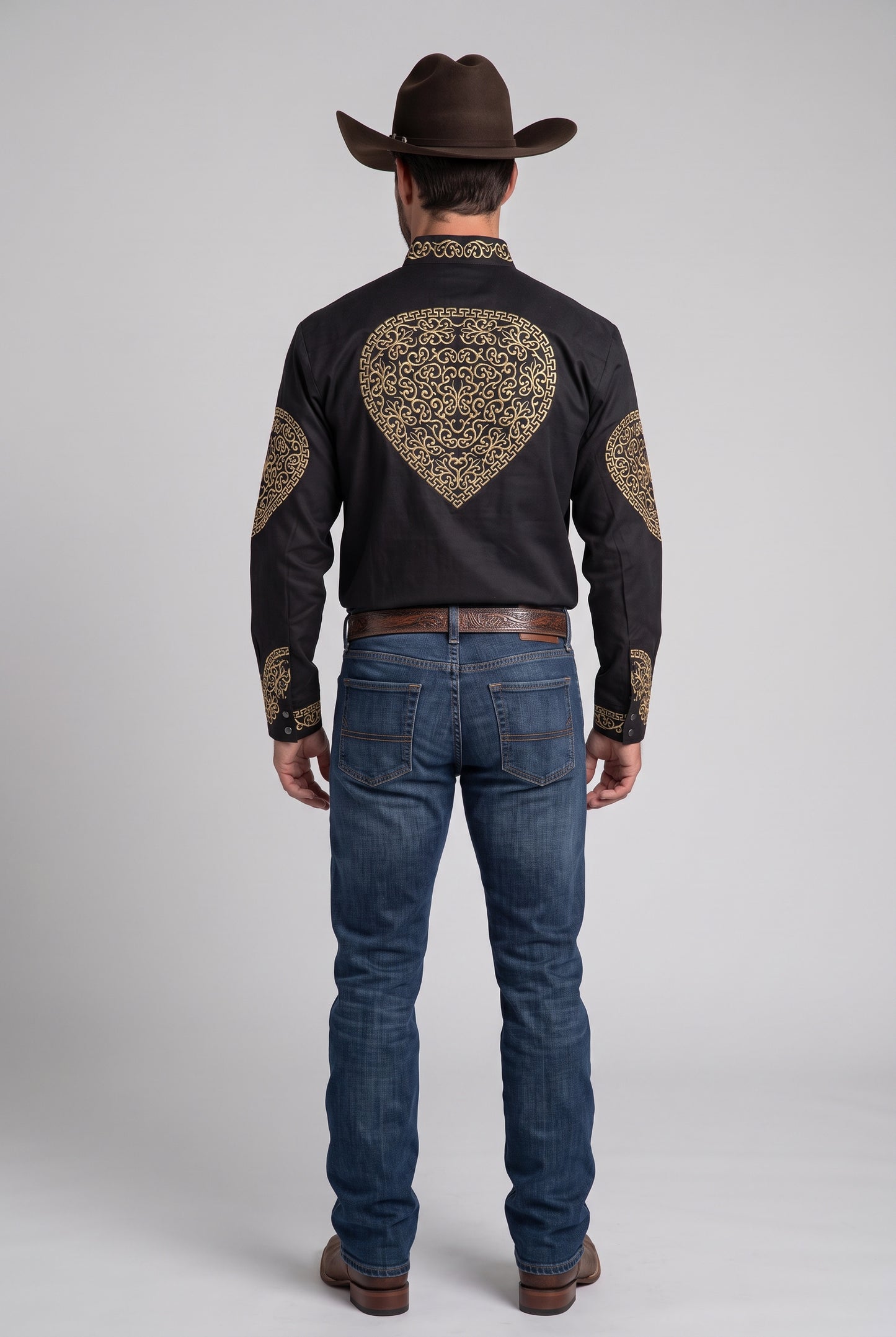 Camisa Corazón Negro Oro