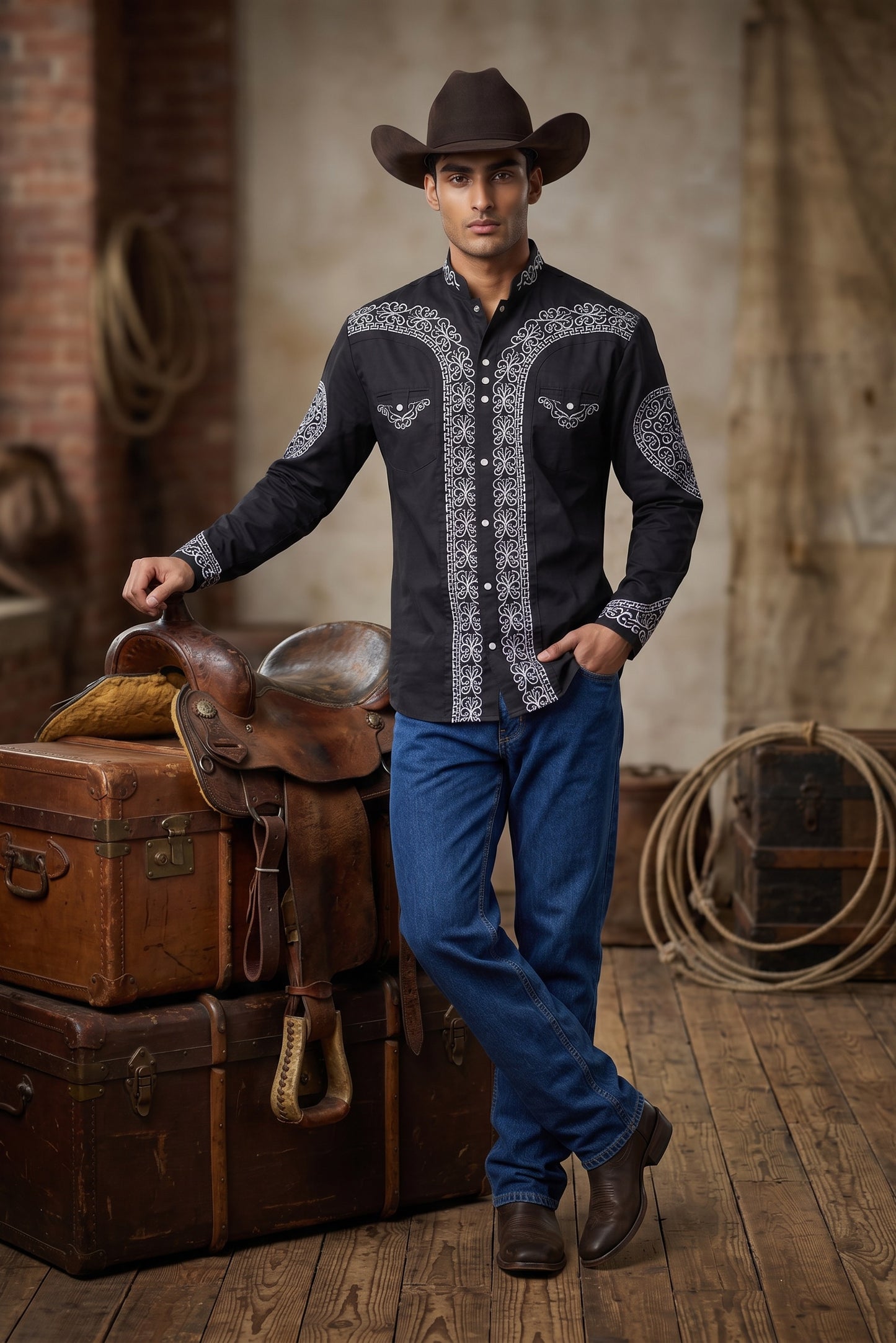 Camisa Corazón Negro Plata