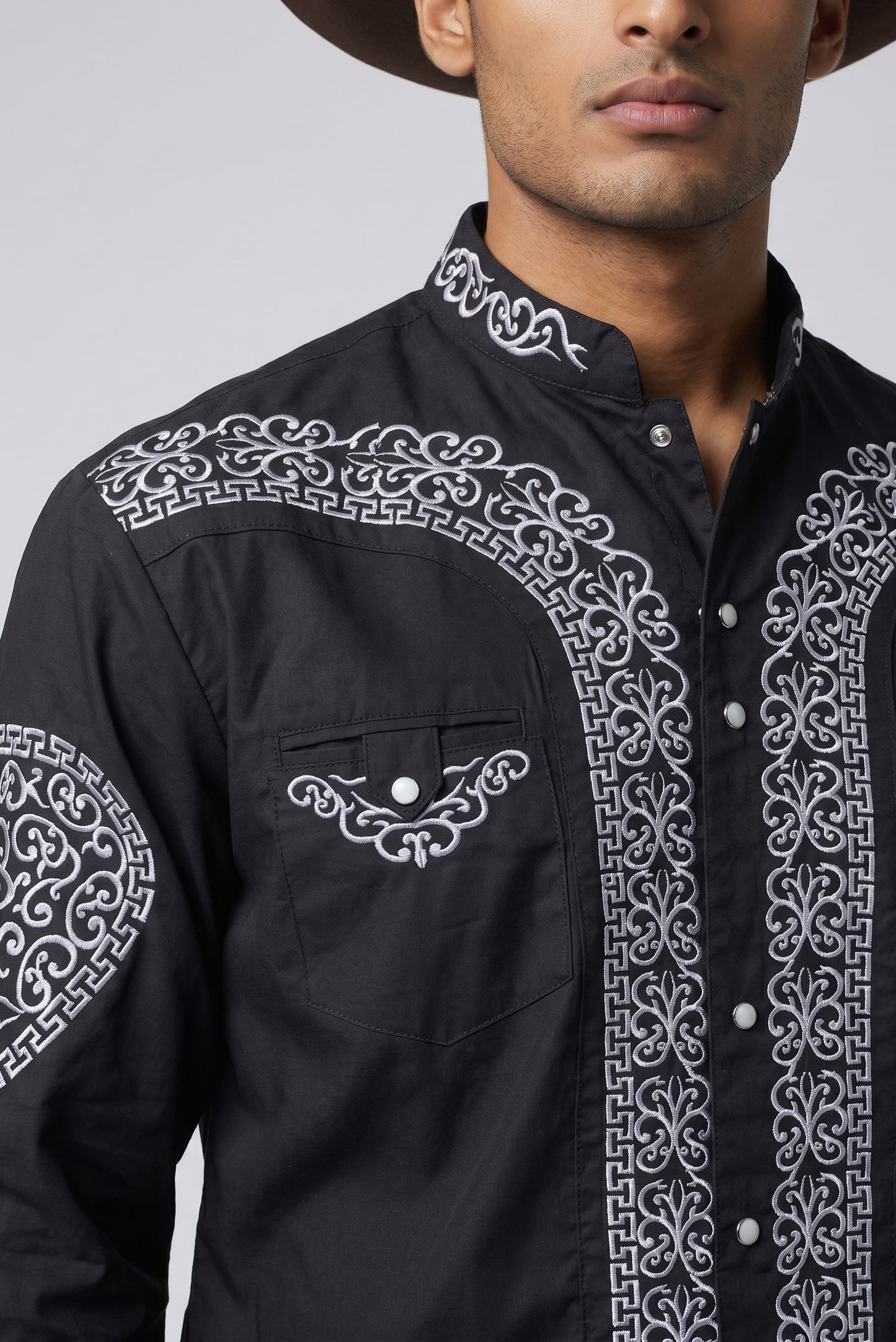 Camisa Corazón Negro Plata
