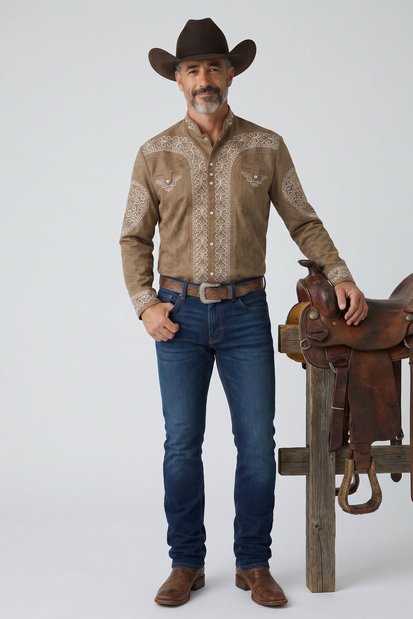 Camisa Corazón Topo Hueso