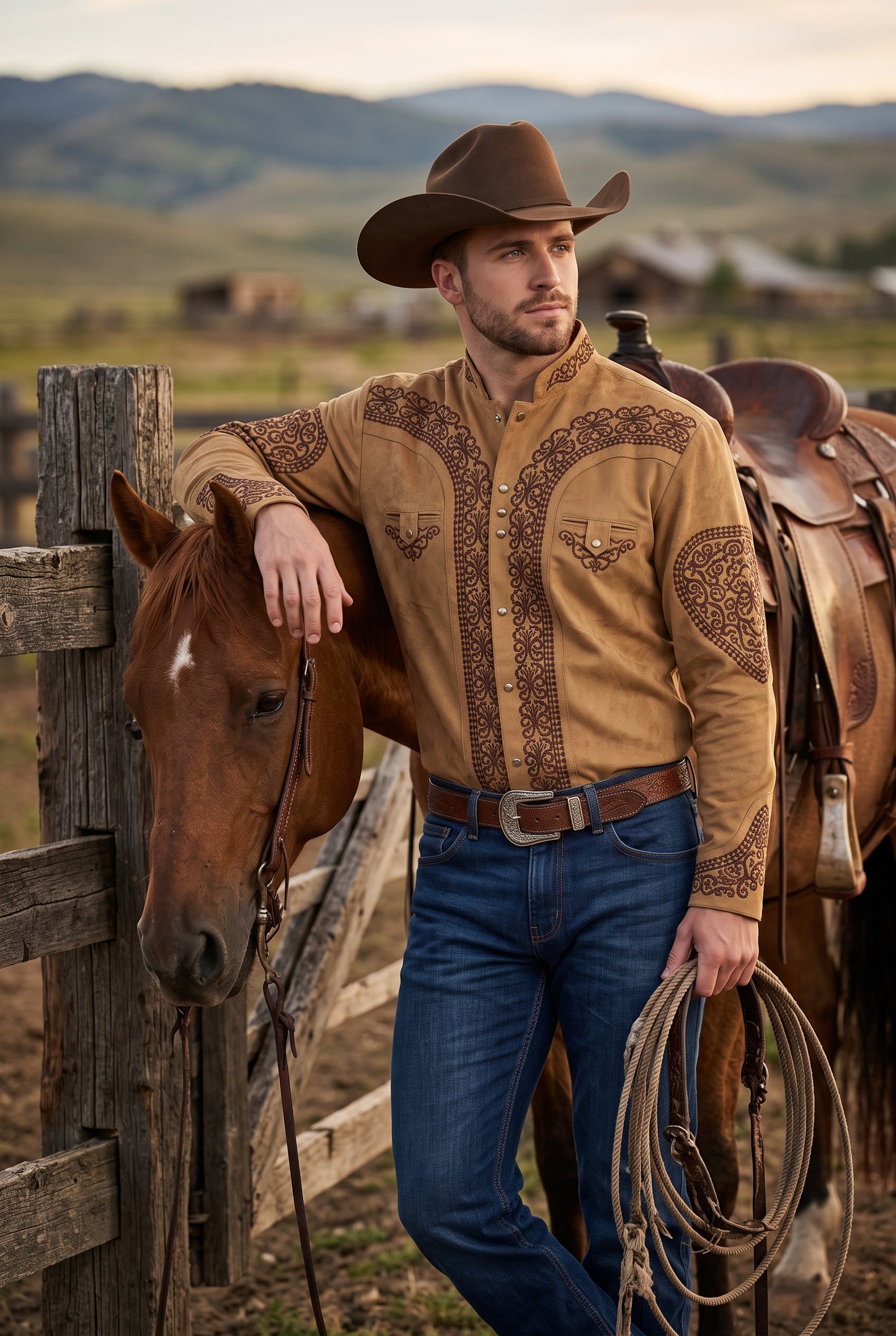 Camisa Corazón Camel Choco