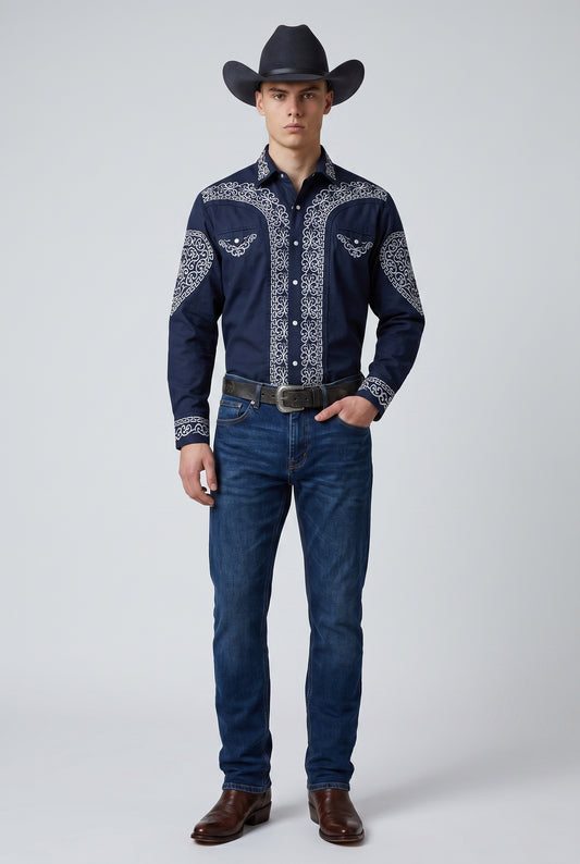 Camisa Corazón Marino Plata