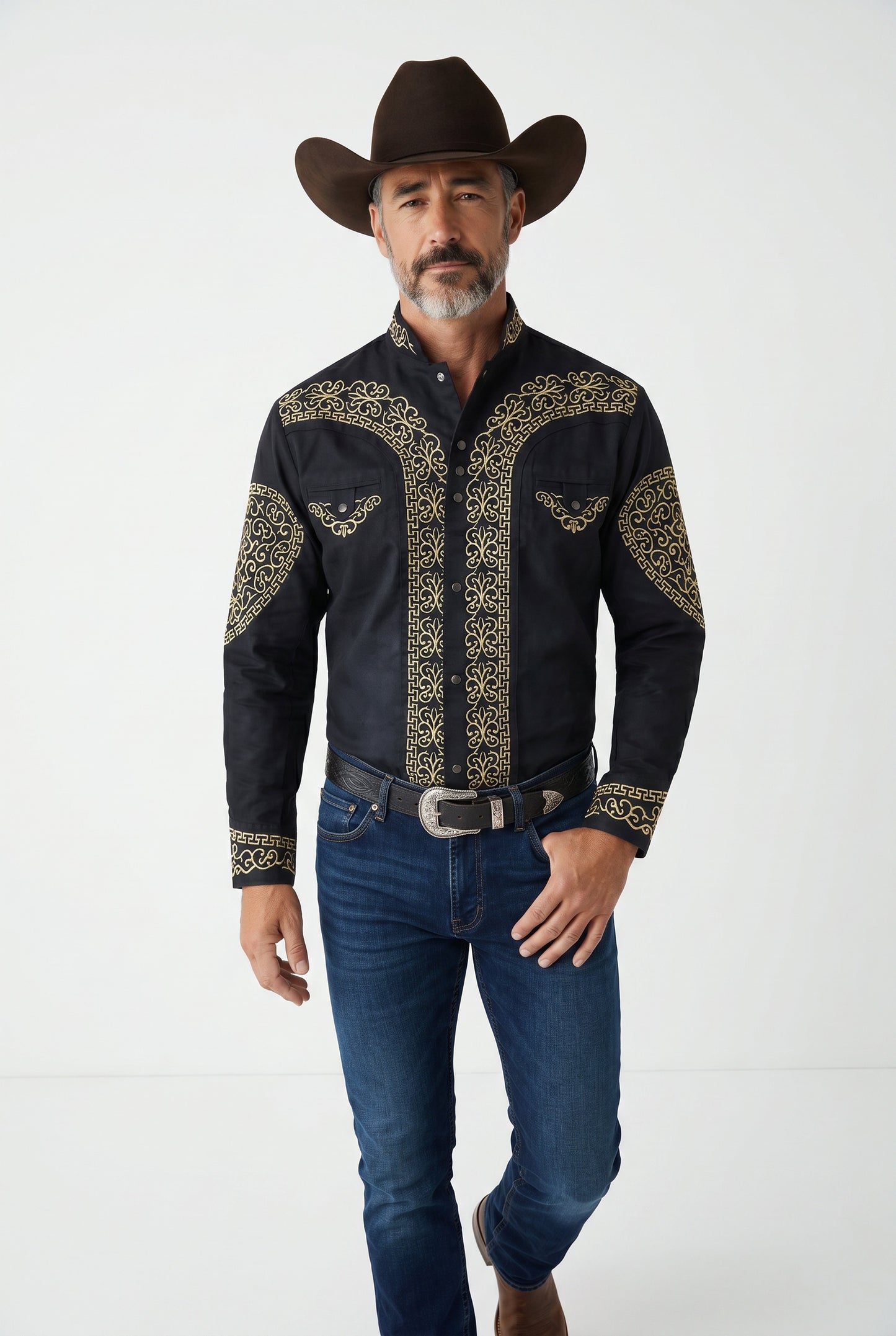 Camisa Corazón Negro Oro