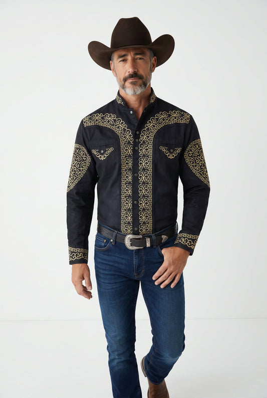 Camisa Corazón Negro Oro