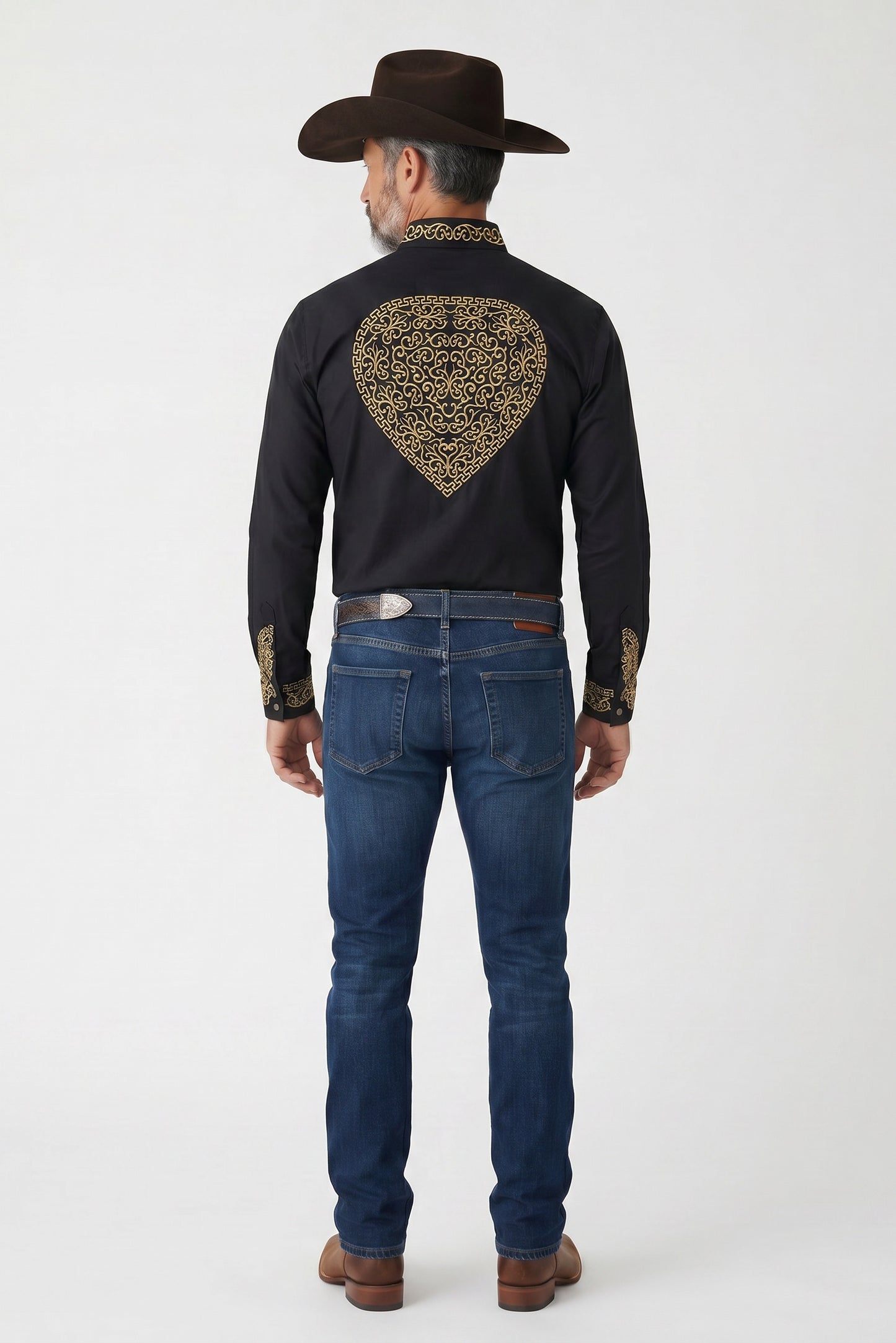 Camisa Corazón Negro Oro