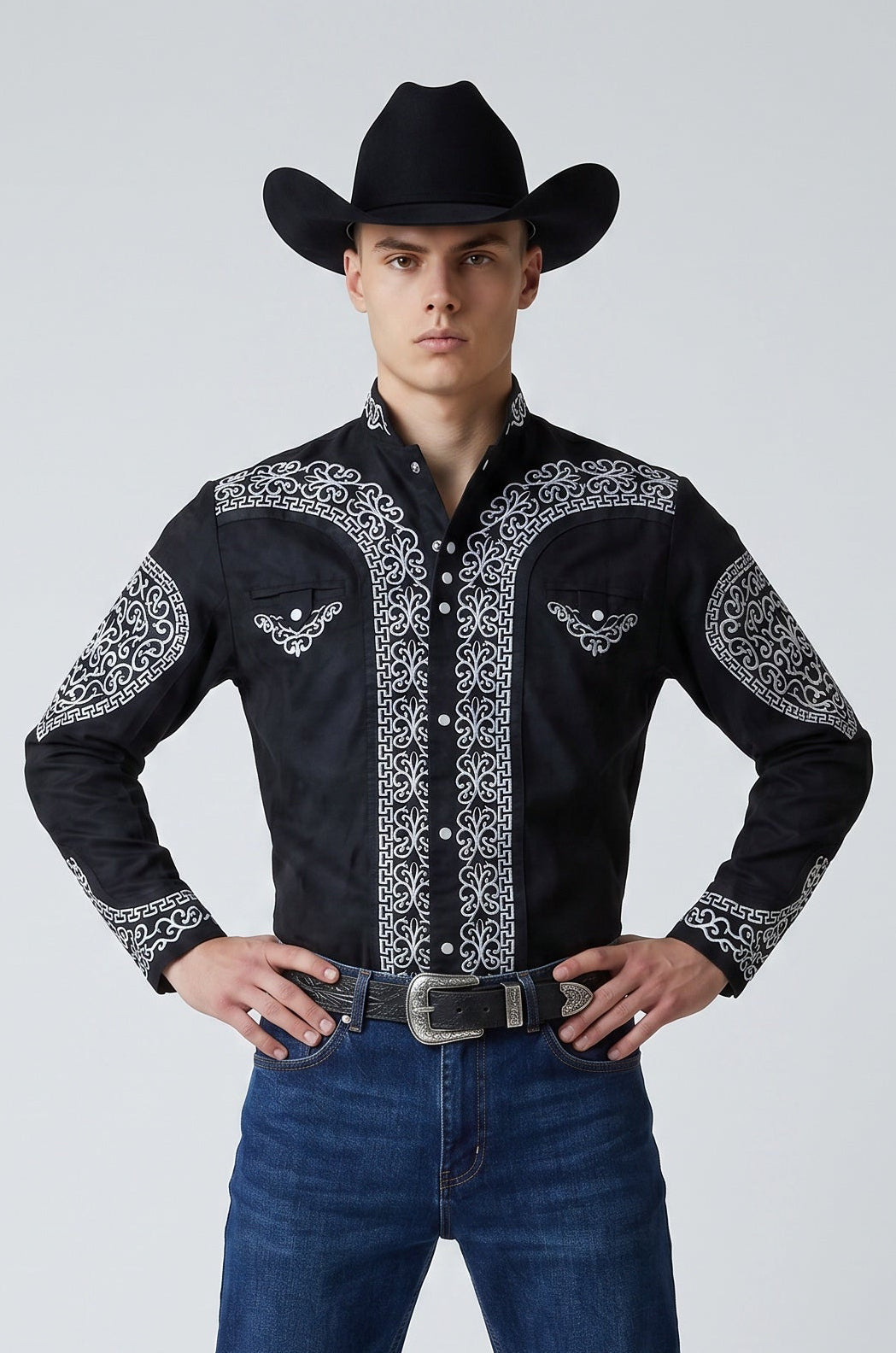Camisa Corazón Negro Plata