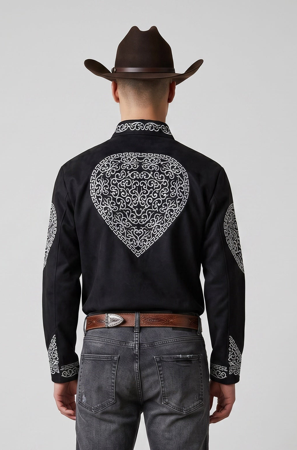 Camisa Corazón Negro Plata