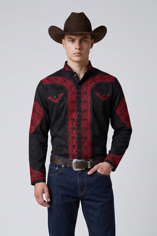 Camisa Vaquera Corazón Negro Rojo: Estilo y Actitud para Cada Ocasión