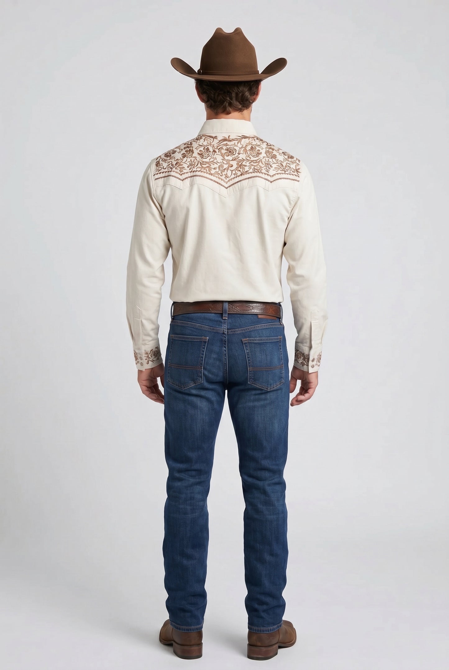 Camisa Flores Hueso Cobre