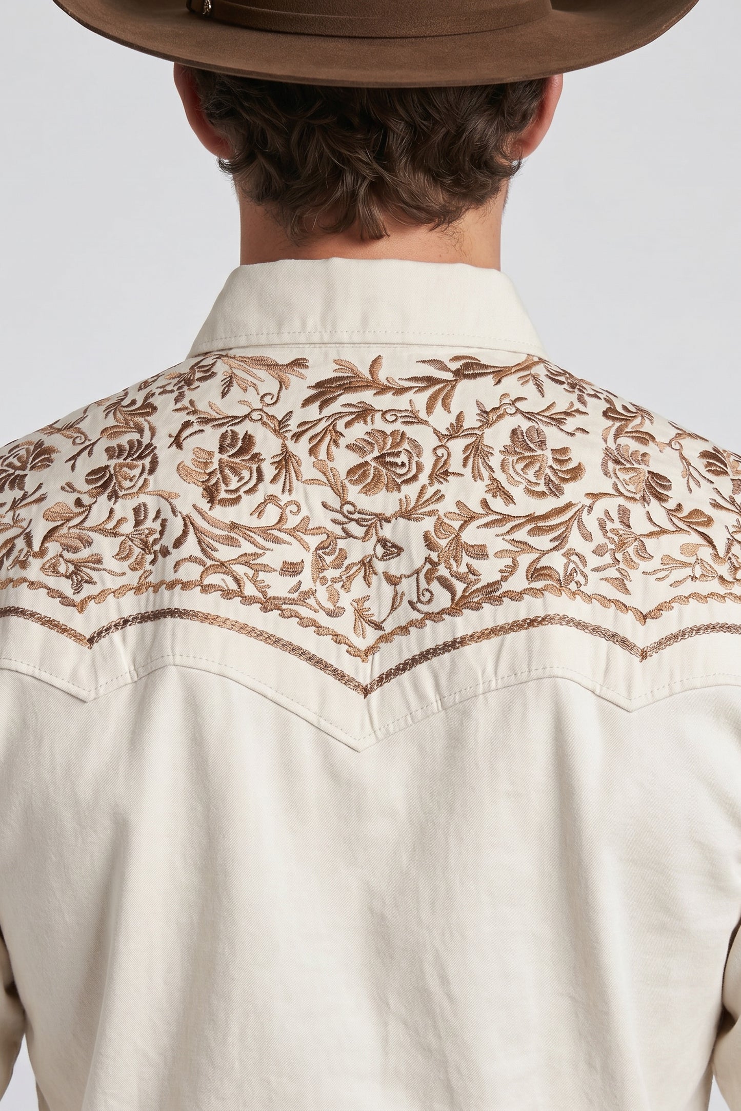Camisa Flores Hueso Cobre