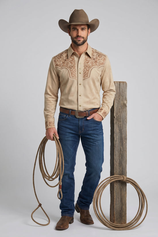 Camisa Flores Arena Cobre: Estilo y Elegancia para Cada Momento