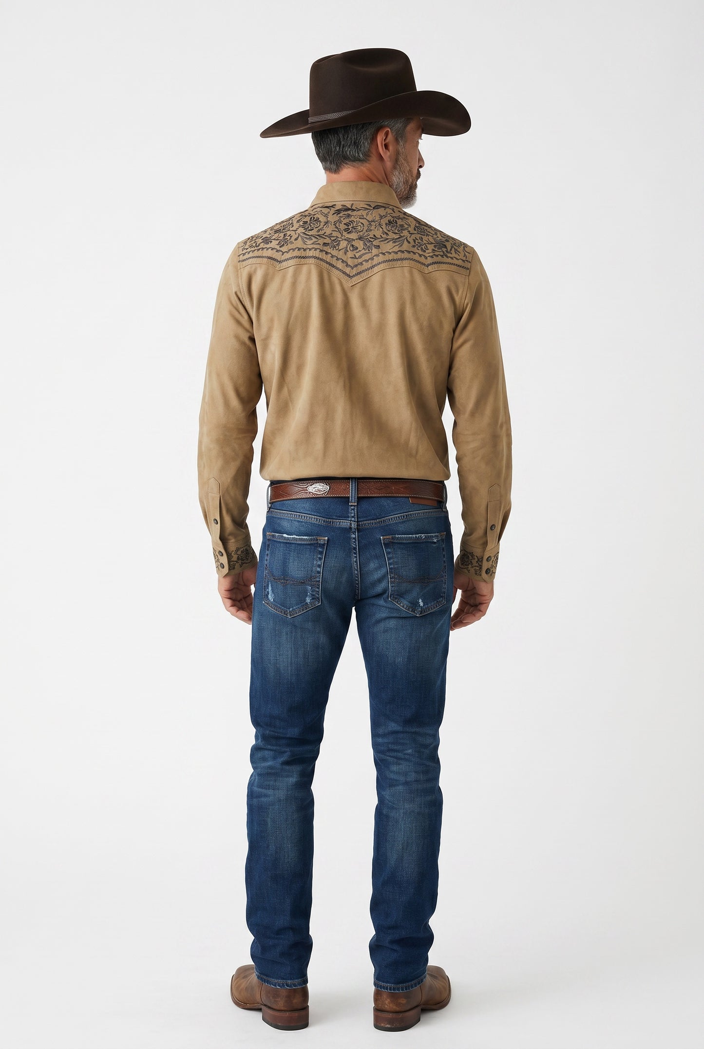 Camisa Flores Camel Choco