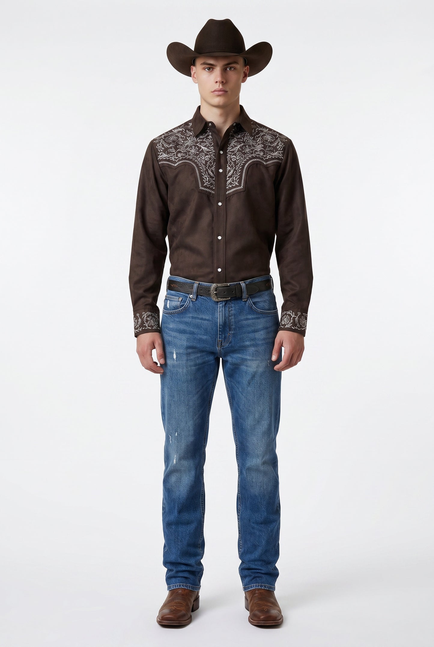 Camisa Flores Choco Hueso