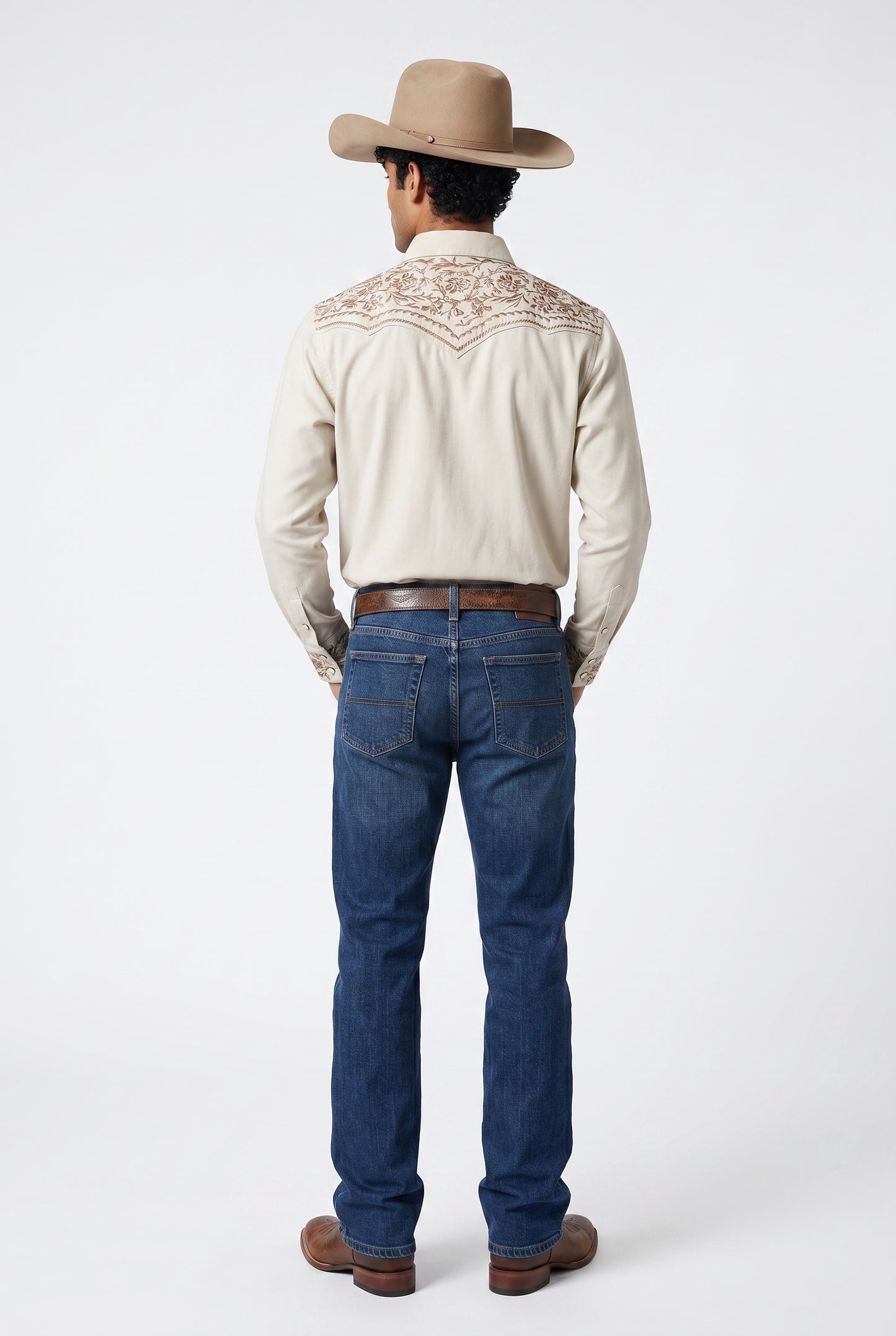 Camisa Flores Hueso Cobre
