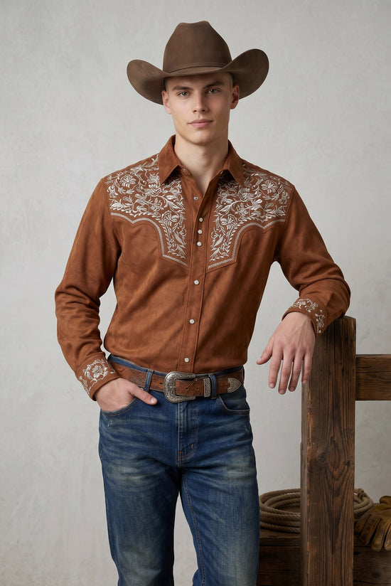 Camisa Floral Ladrillo Hueso: Elegancia Versátil para Cada Ocasión
