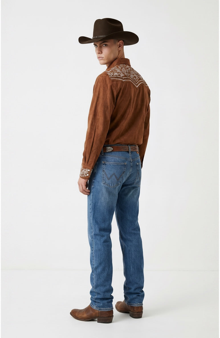 Camisa Flores Ladrillo Hueso