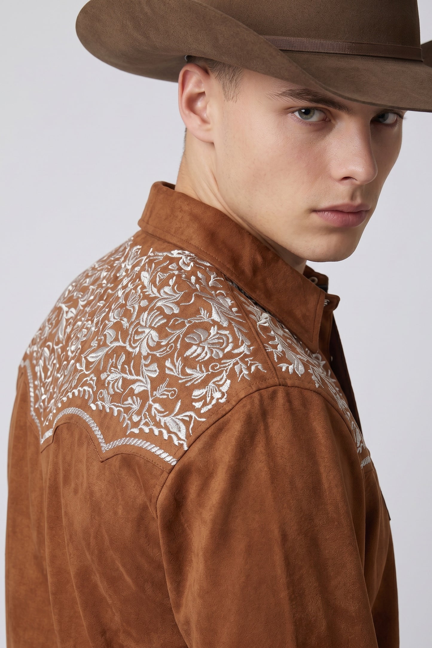Camisa Flores Ladrillo Hueso