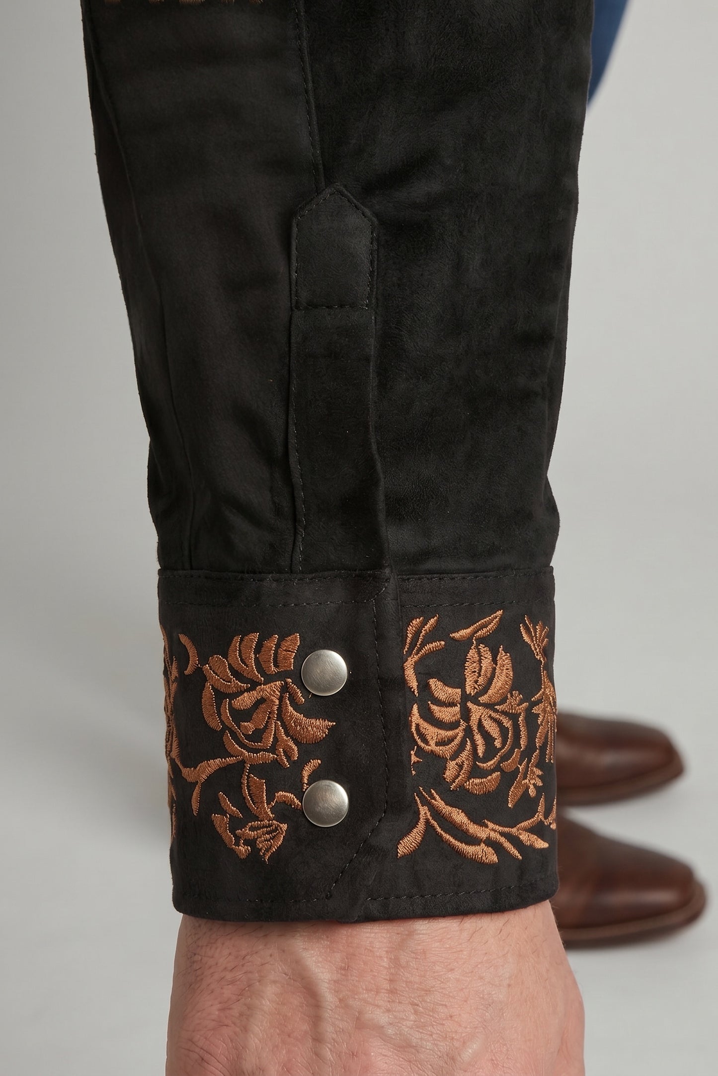 Camisa Flores Negro Cobre