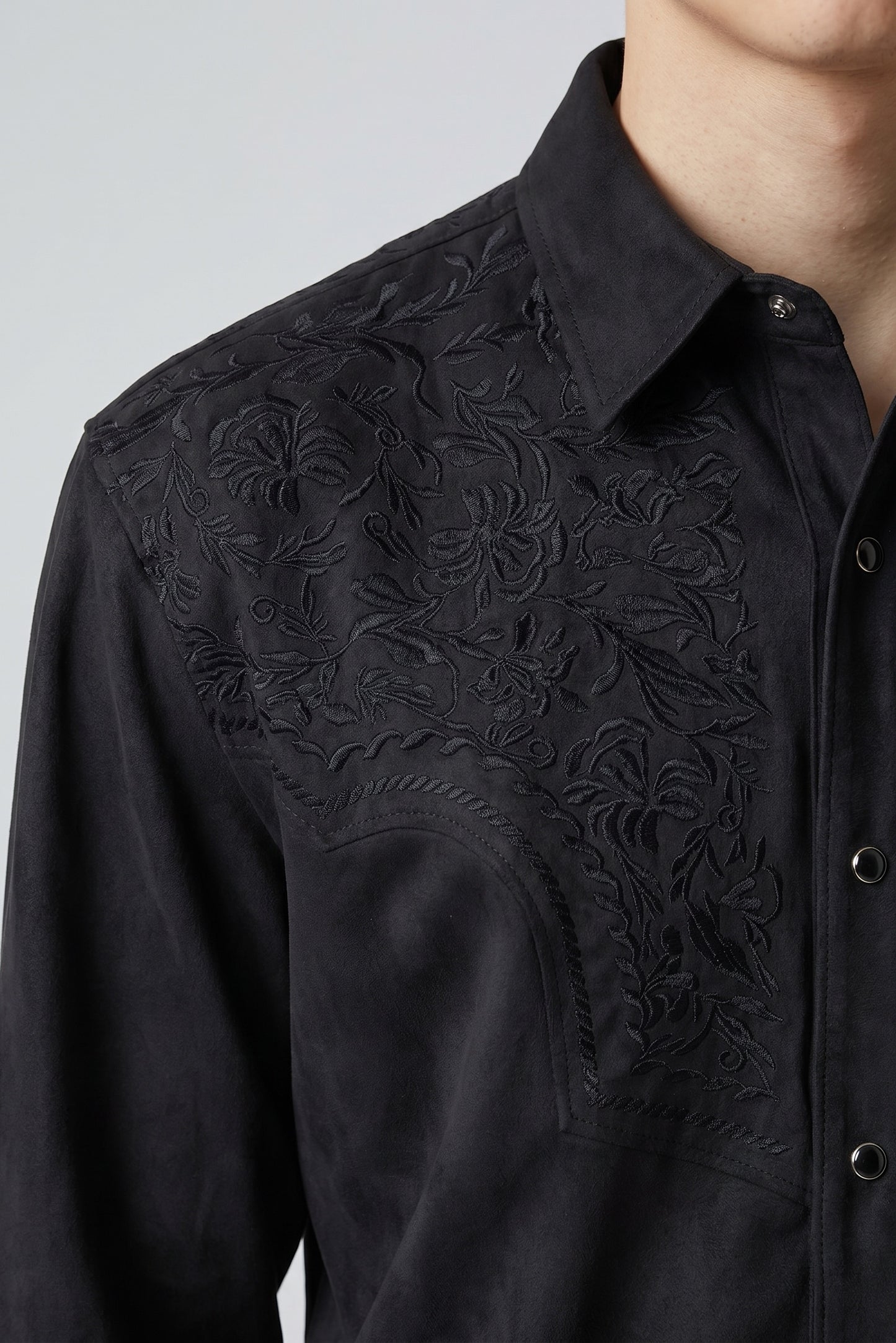 Camisa Flores Negro Negro