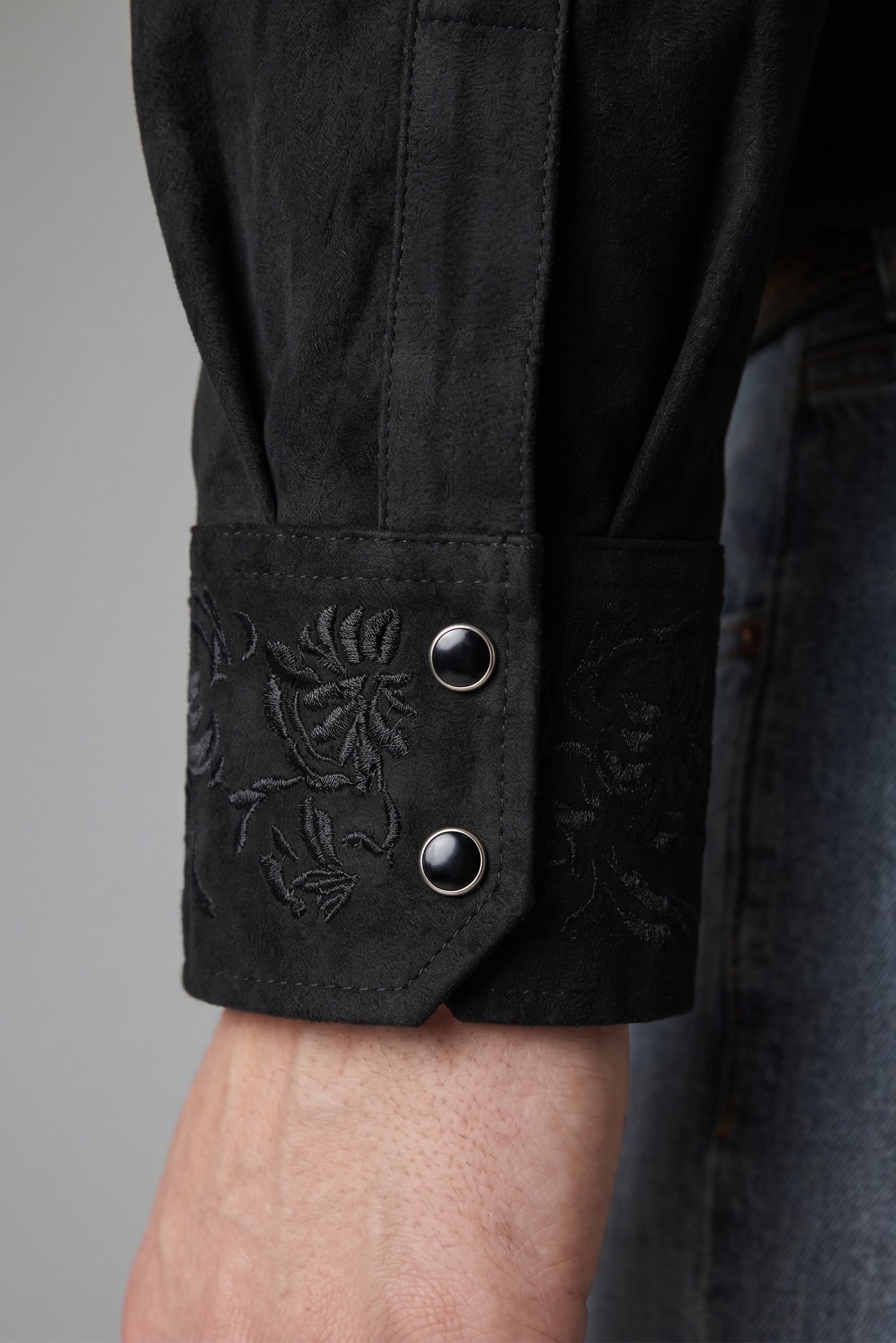 Camisa Flores Negro Negro