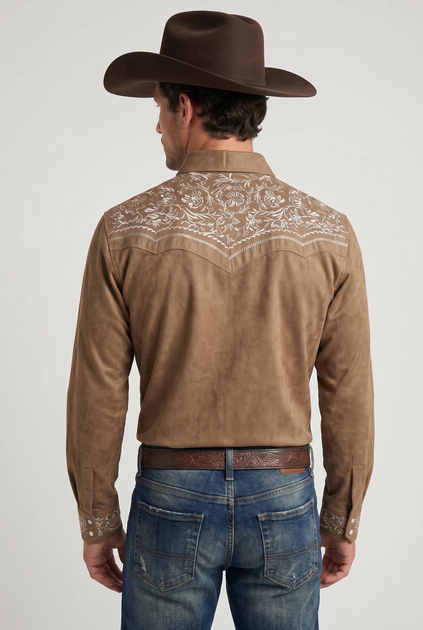 Camisa Flores Topo Hueso
