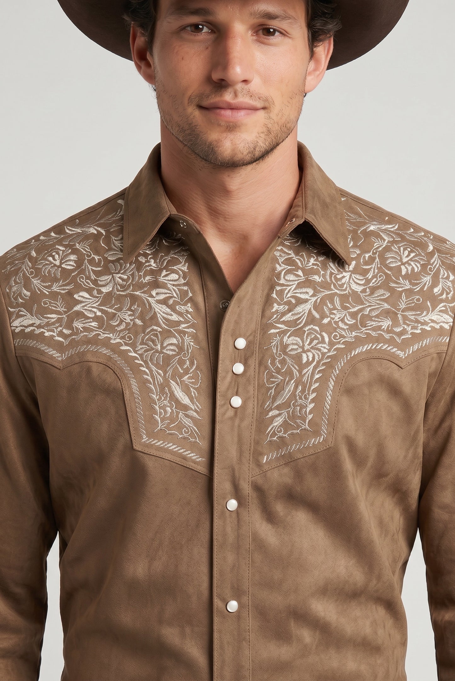 Camisa Flores Topo Hueso