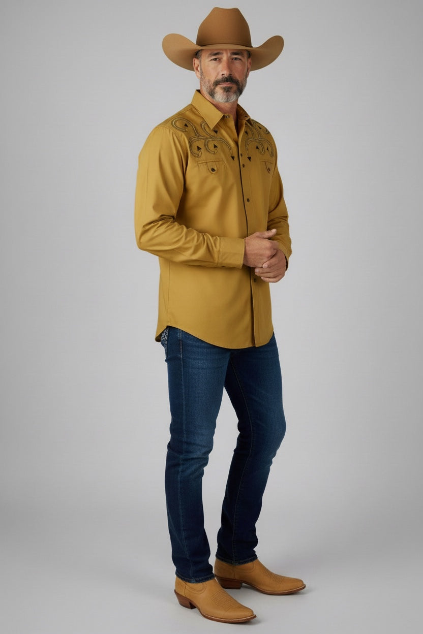 Camisa Hiedra Mostaza