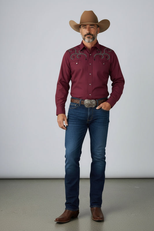 Camisa Hiedra Vino
