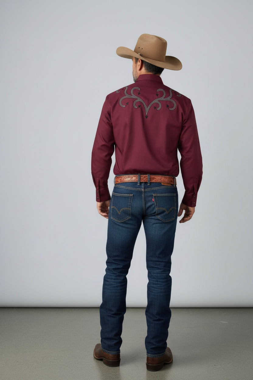Camisa Hiedra Vino