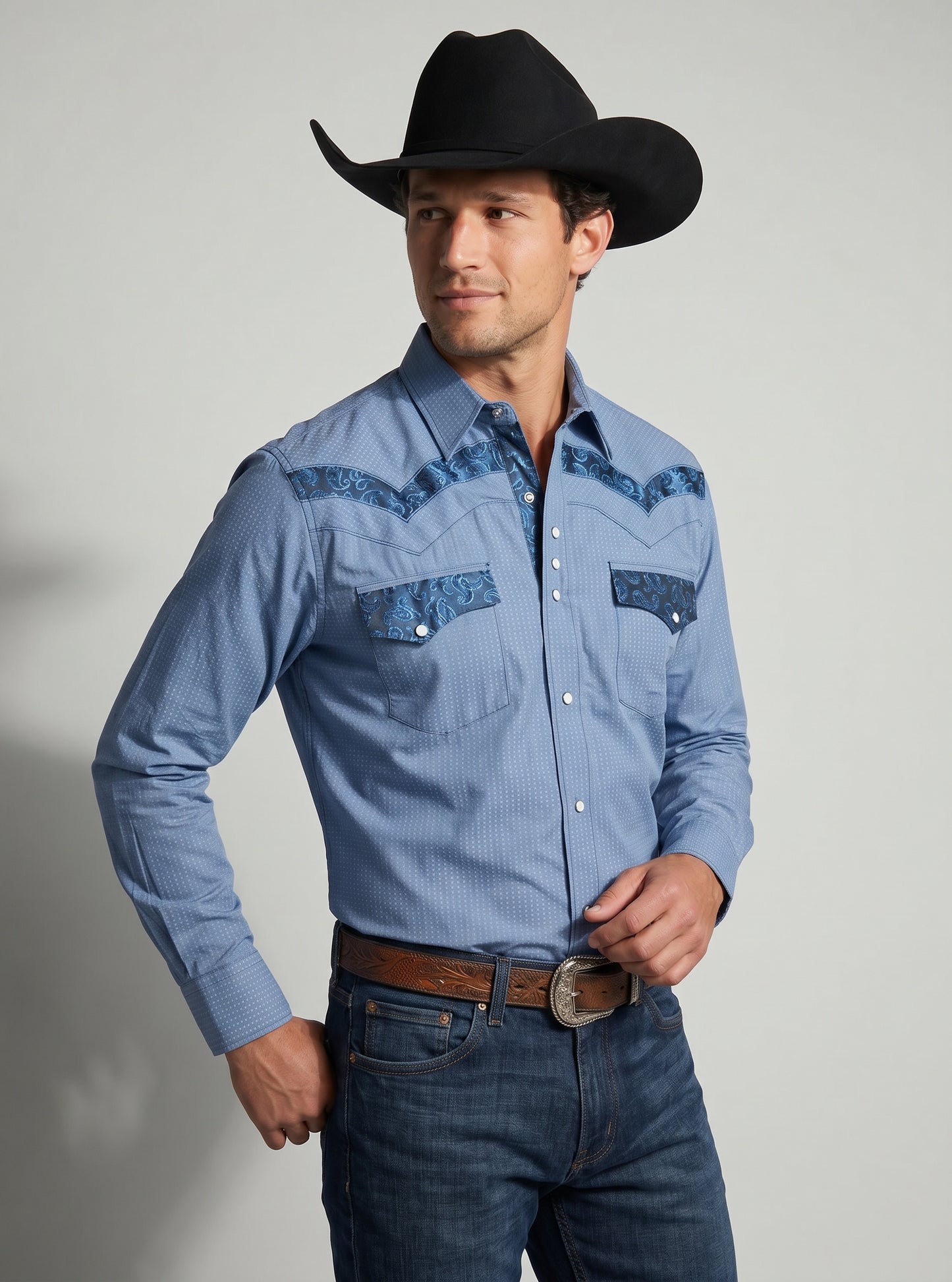 Camisa Rodeo Azul Celeste