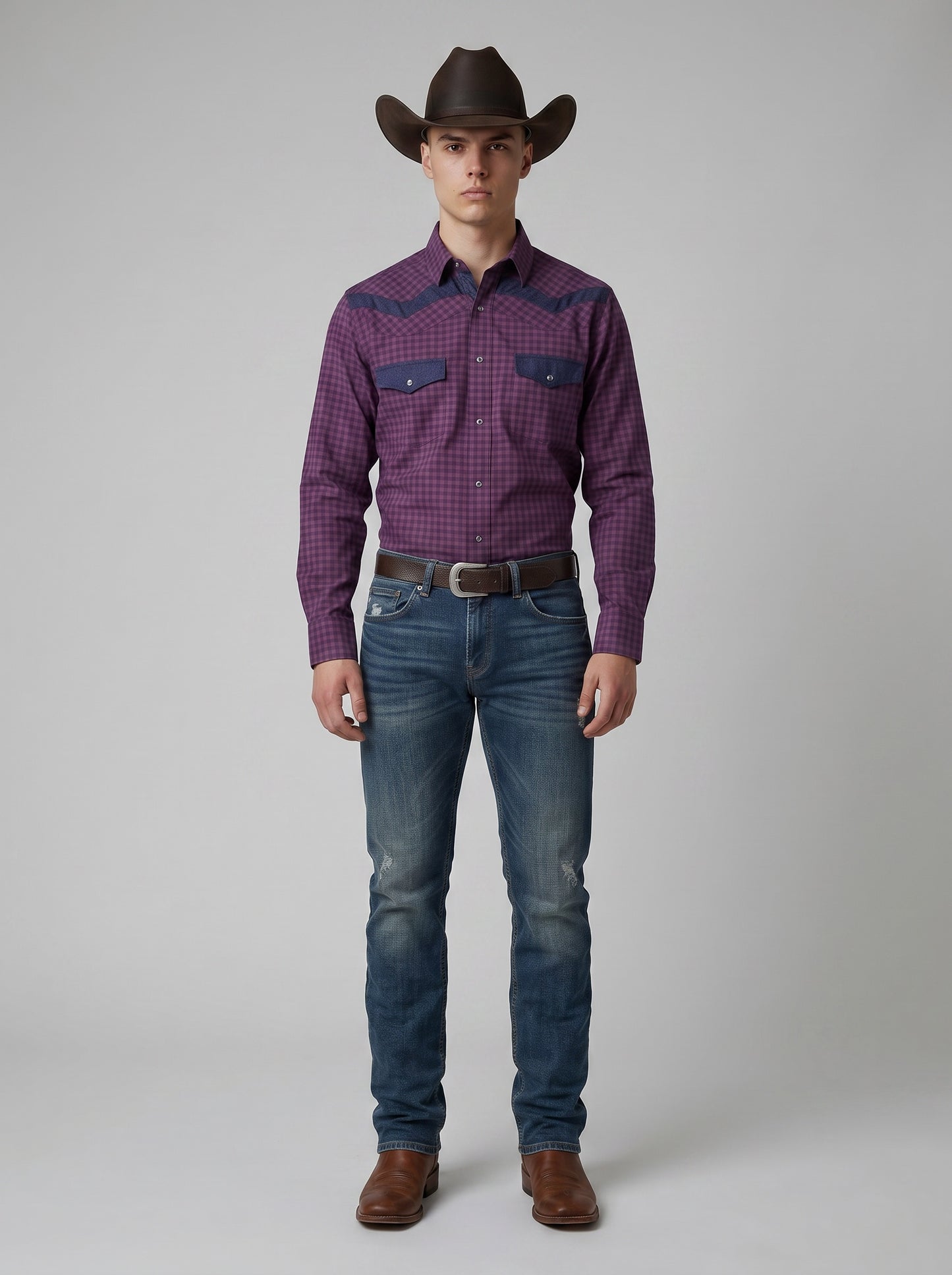 Camisa Rodeo Azul Vino